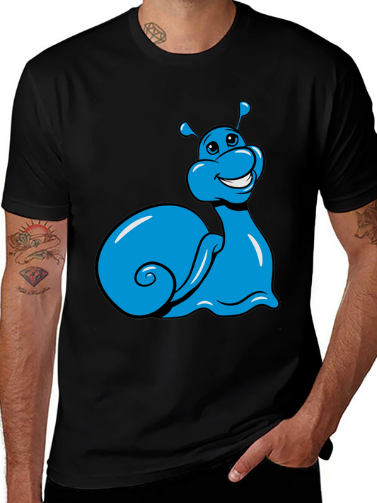 Blue Snail Graphic Tee - Black Casual T-Shirt