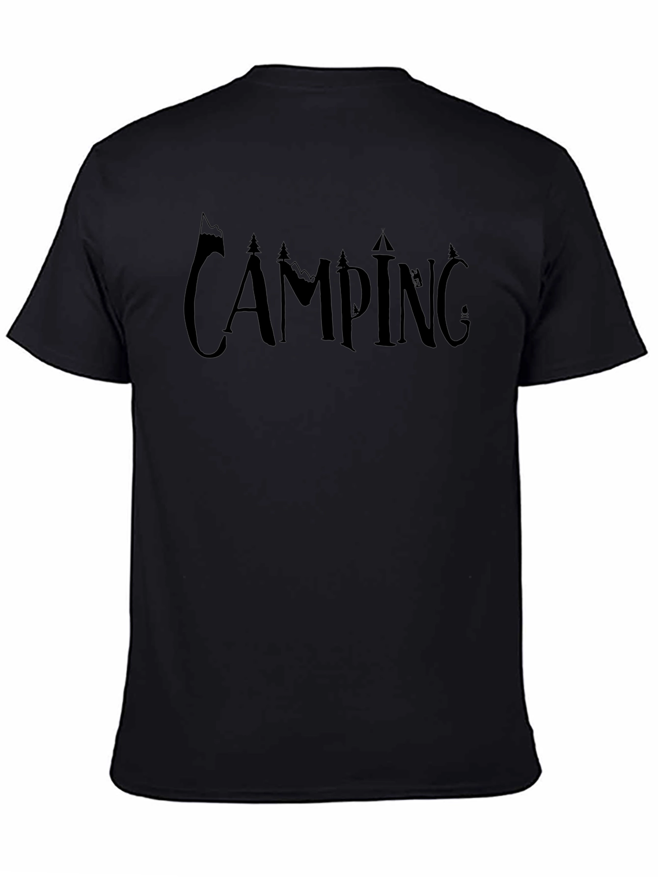 Camping Adventure Graphic Tee - Black