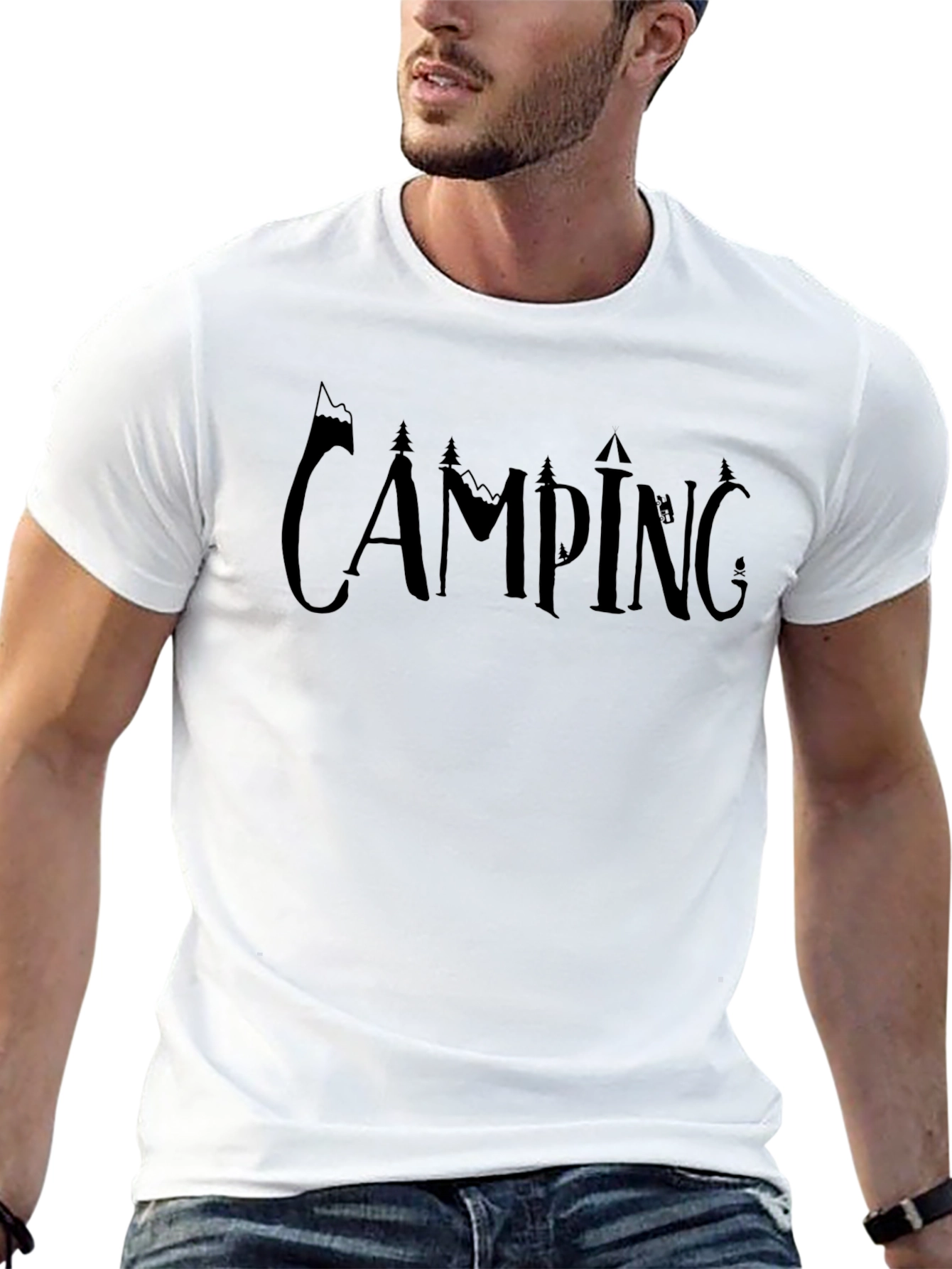 Camping Adventure Graphic Tee - Black