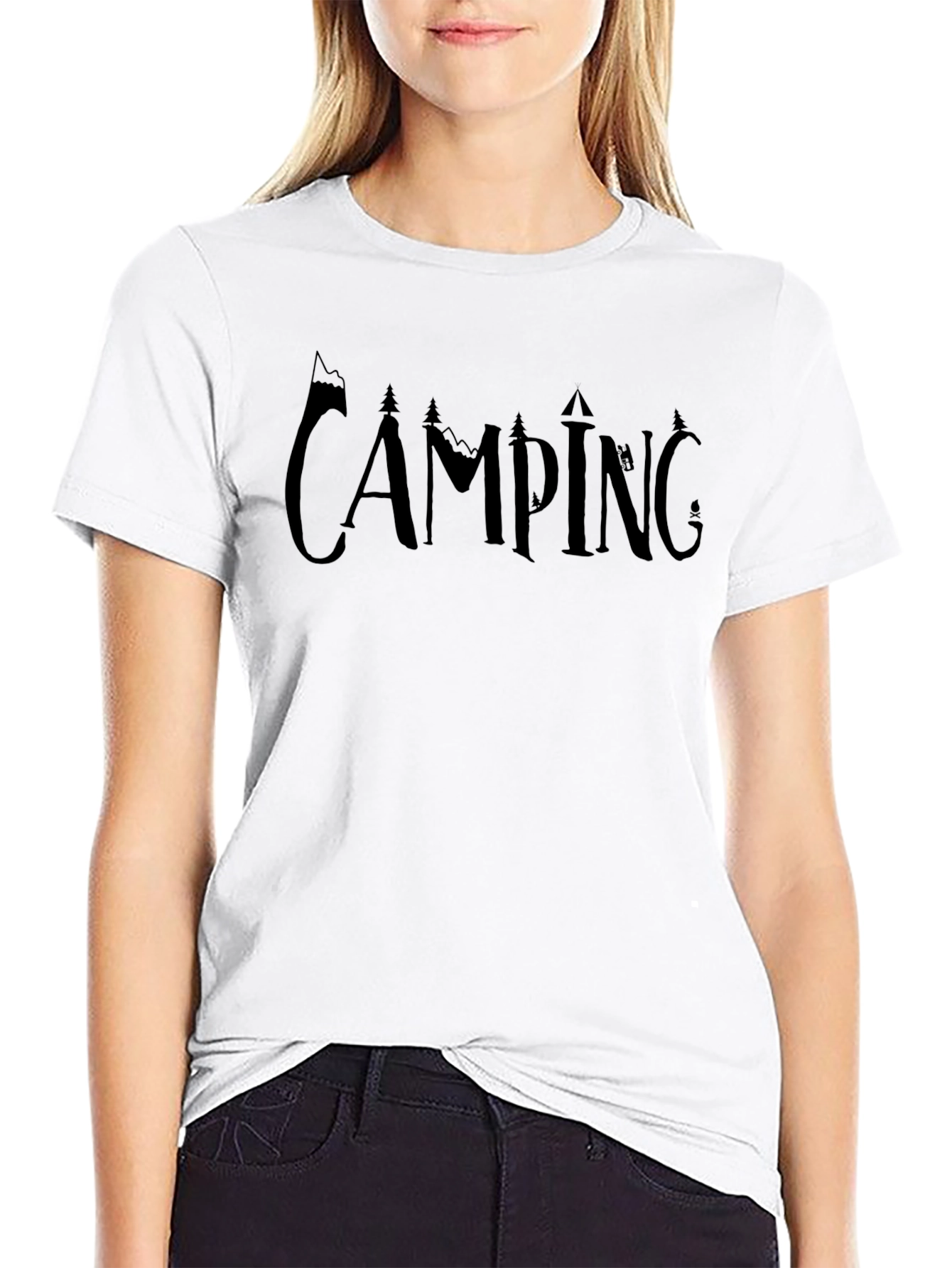 Camping Adventure Graphic Tee - Black