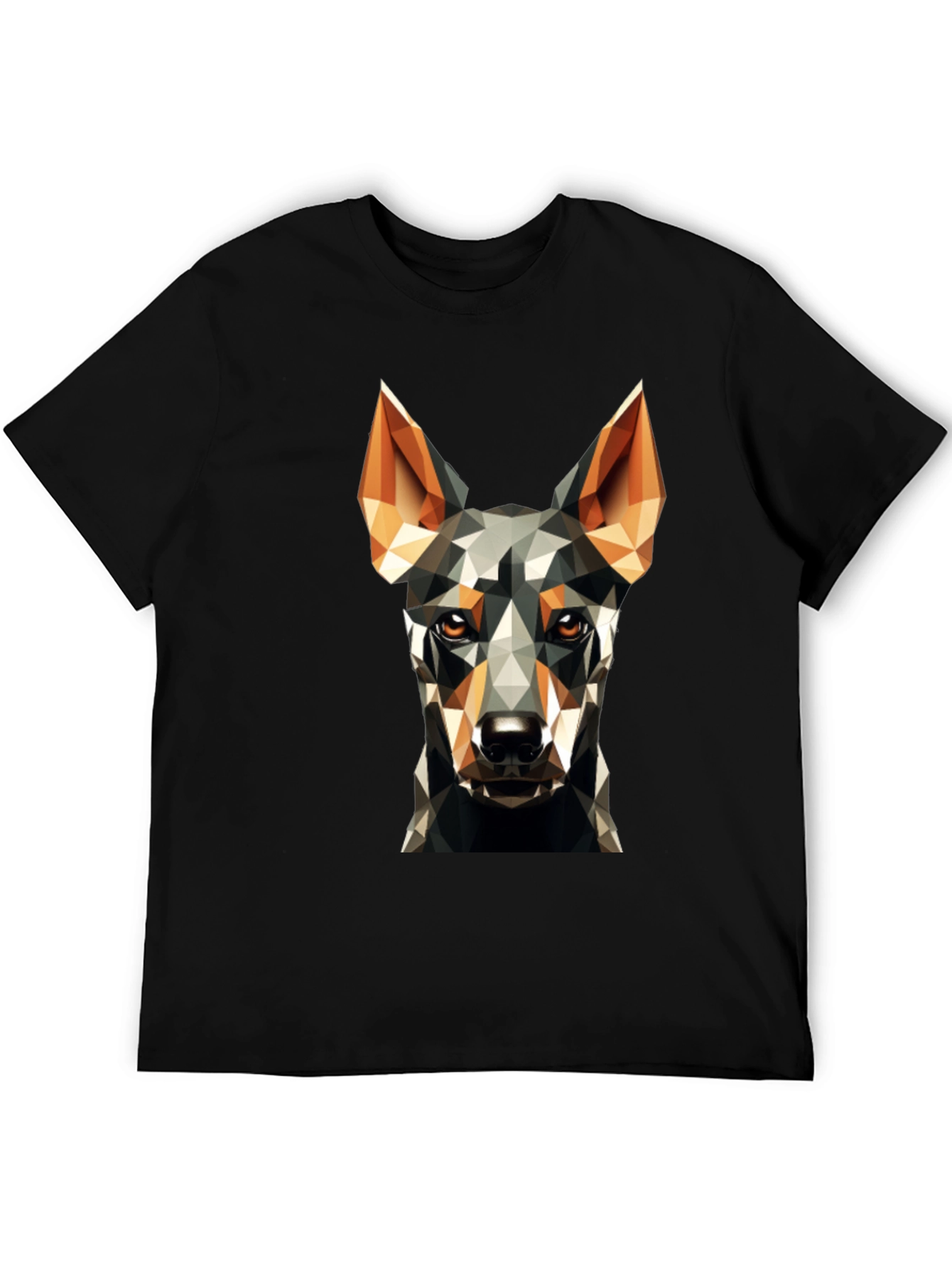 Geometric Dog Print Black T-Shirt