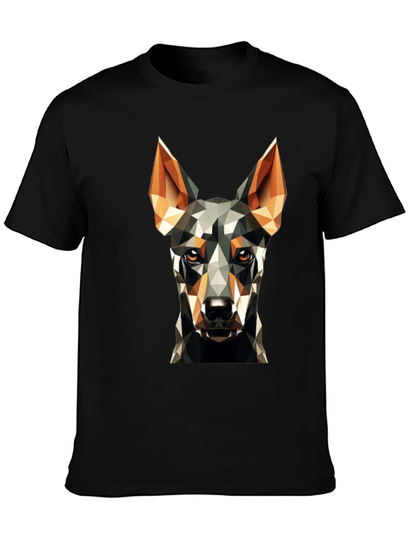 Geometric Dog Print Black T-Shirt