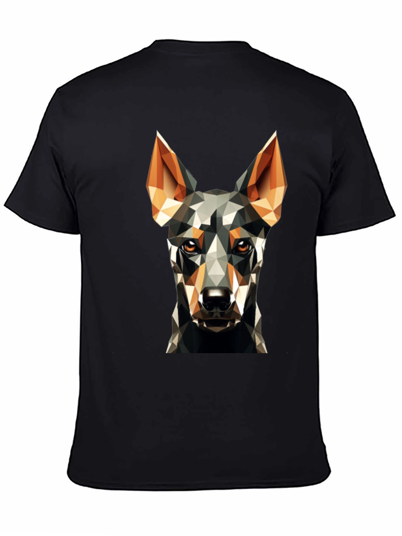 Geometric Dog Print Black T-Shirt