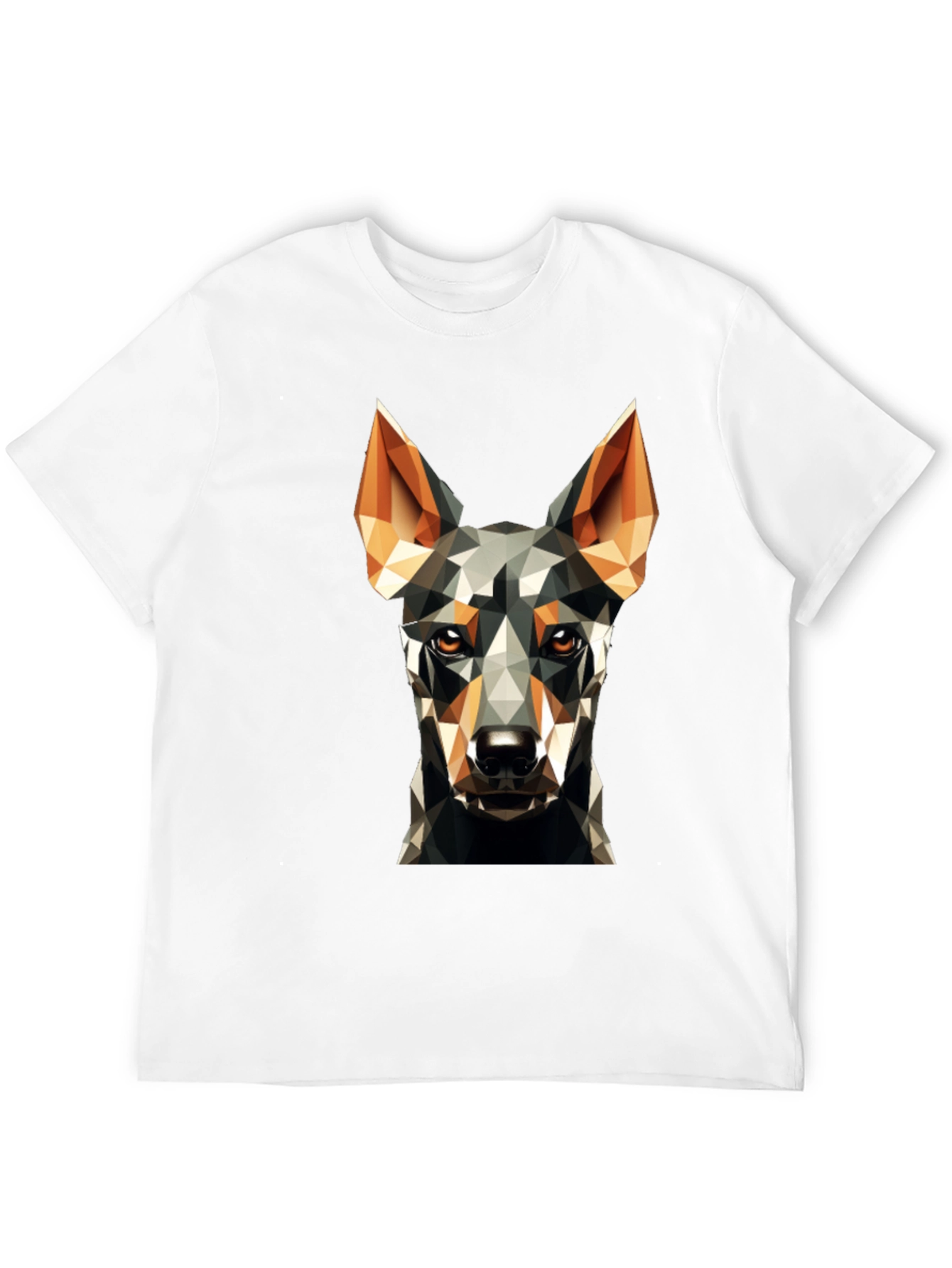 Geometric Dog Print Black T-Shirt