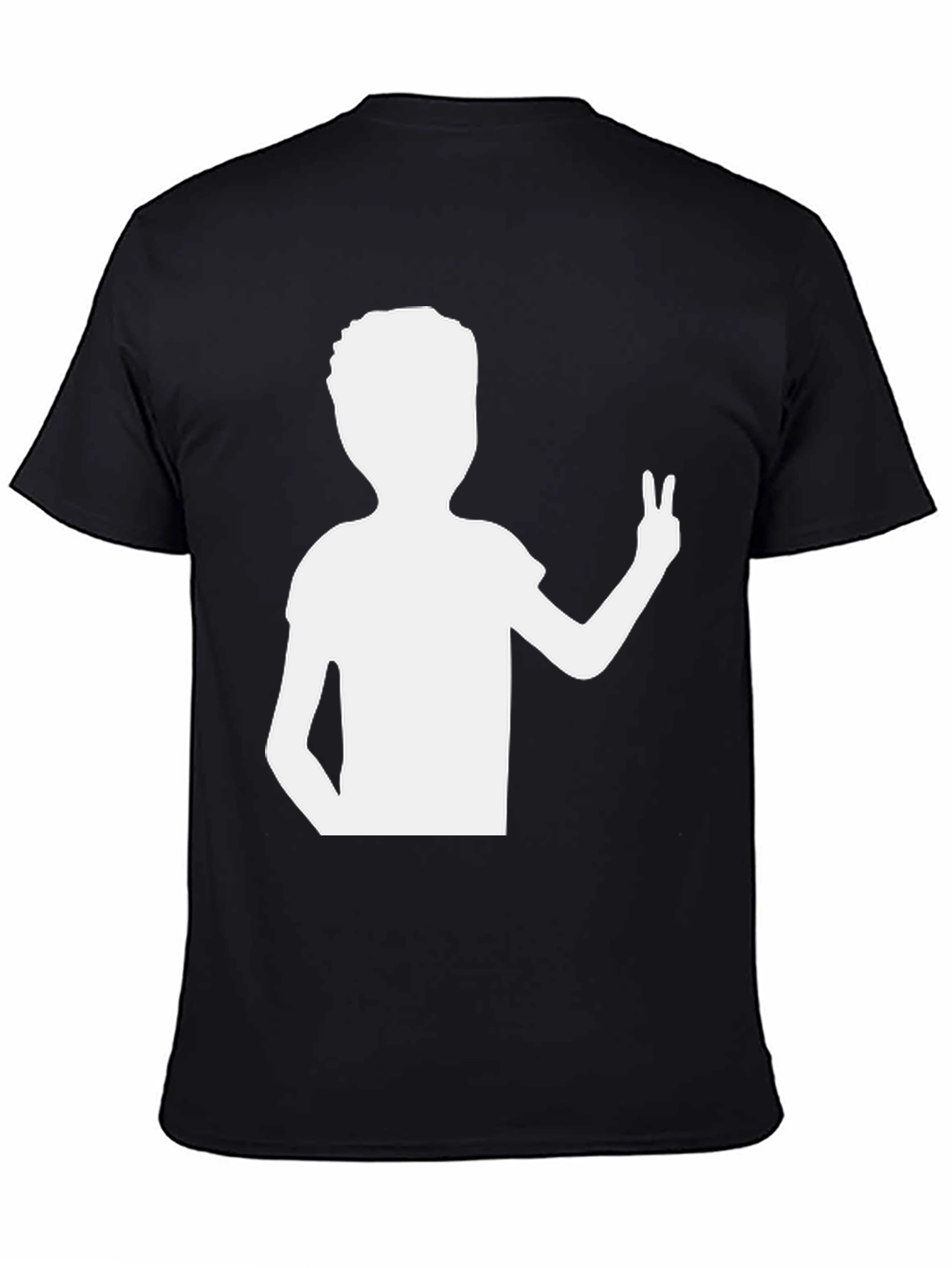 Peace Sign Silhouette Black T-Shirt