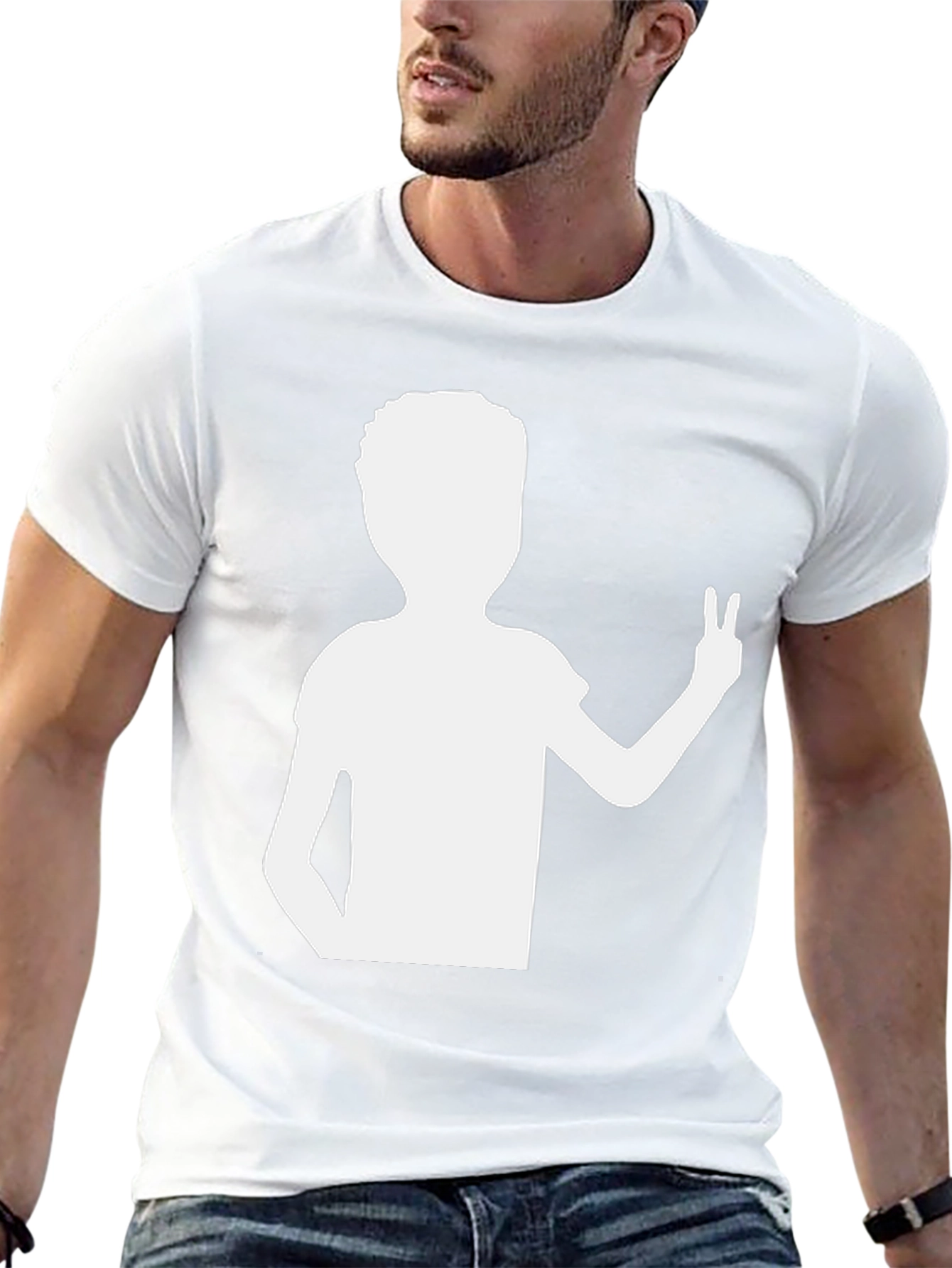 Peace Sign Silhouette Black T-Shirt