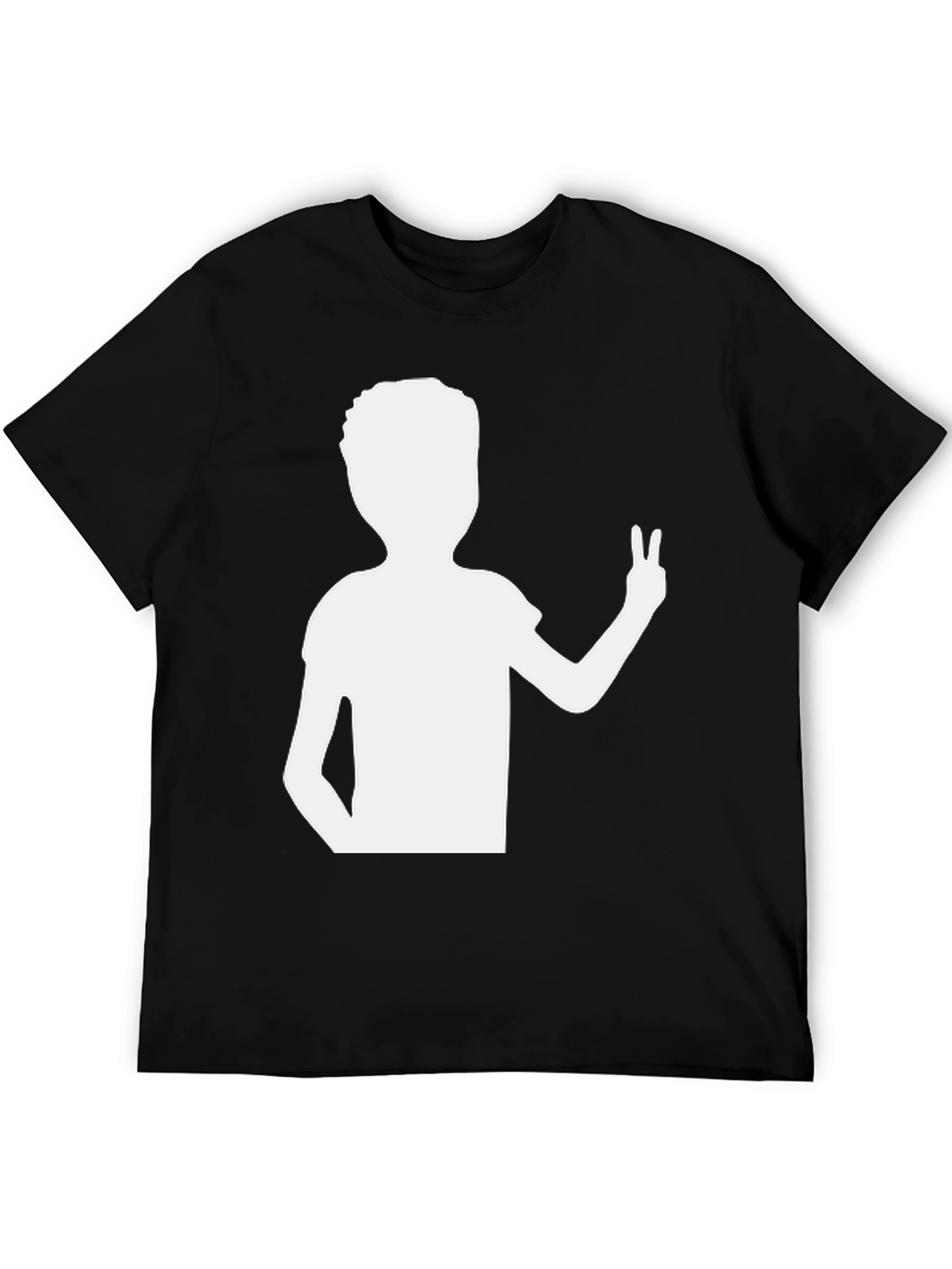 Peace Sign Silhouette Black T-Shirt