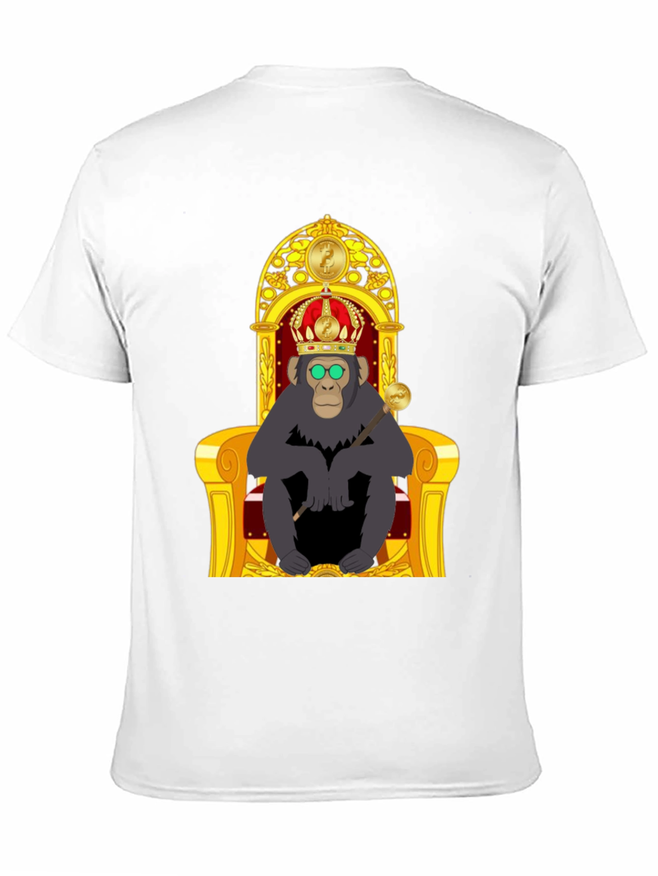 Ape King T-Shirt - Cartoon Gorilla on Throne