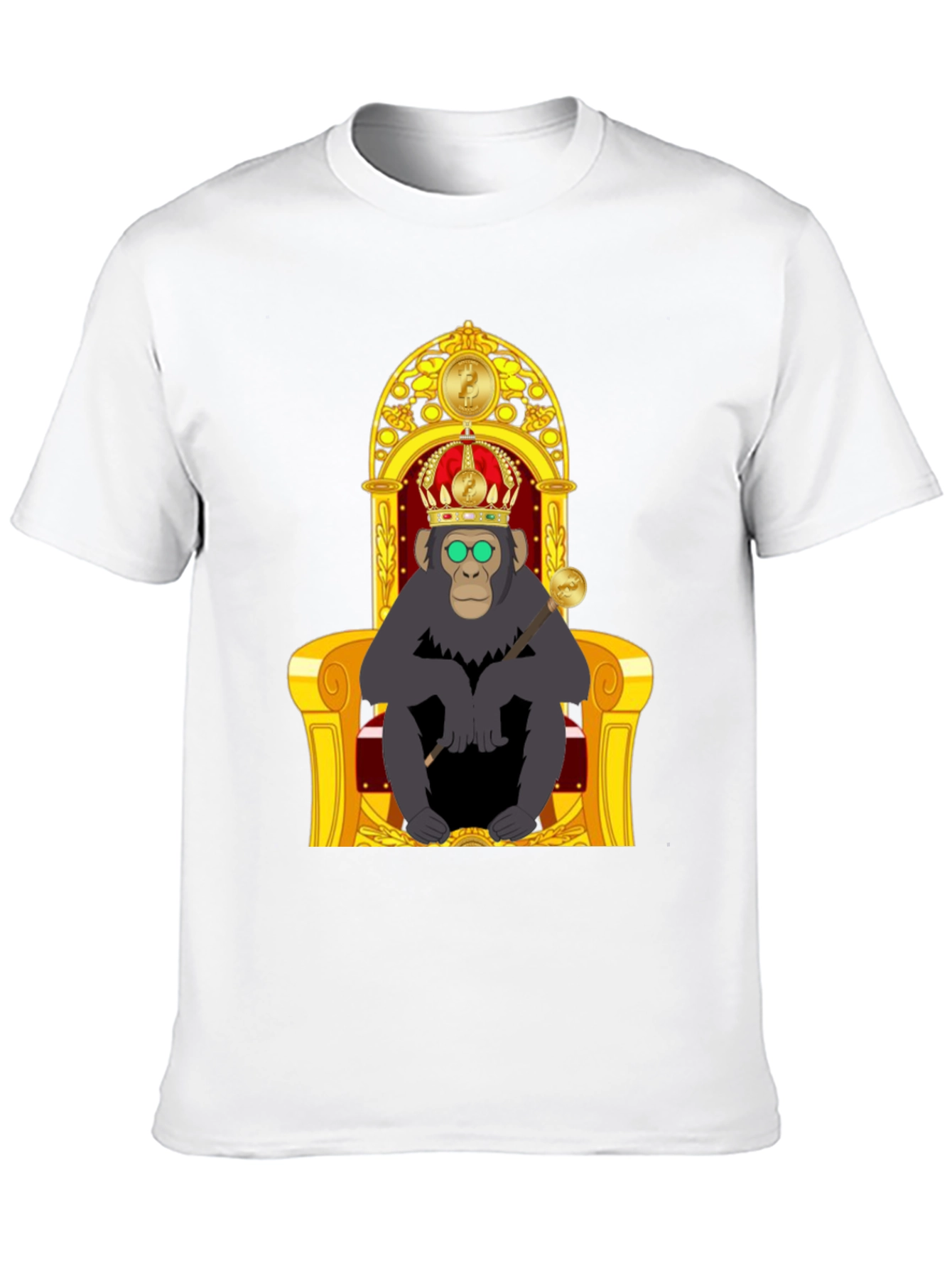 Ape King T-Shirt - Cartoon Gorilla on Throne