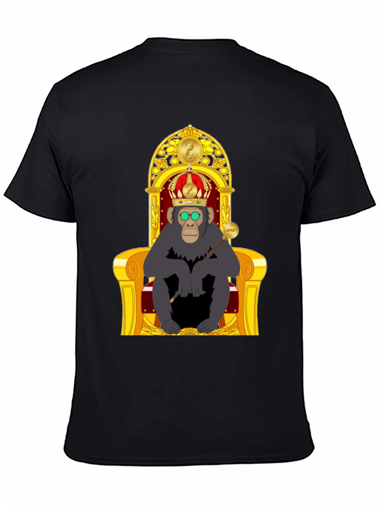 Ape King T-Shirt - Cartoon Gorilla on Throne