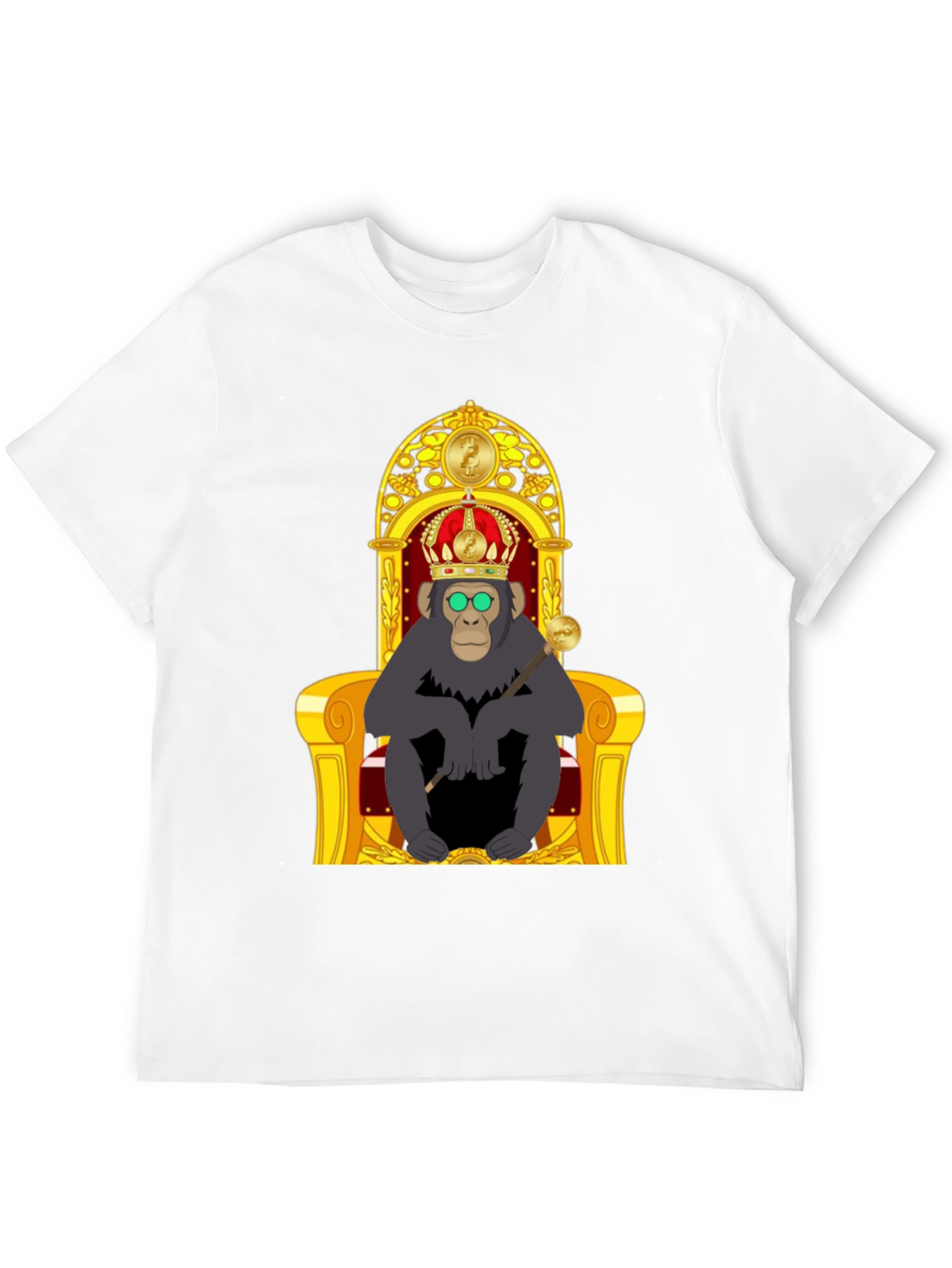 Ape King T-Shirt - Cartoon Gorilla on Throne