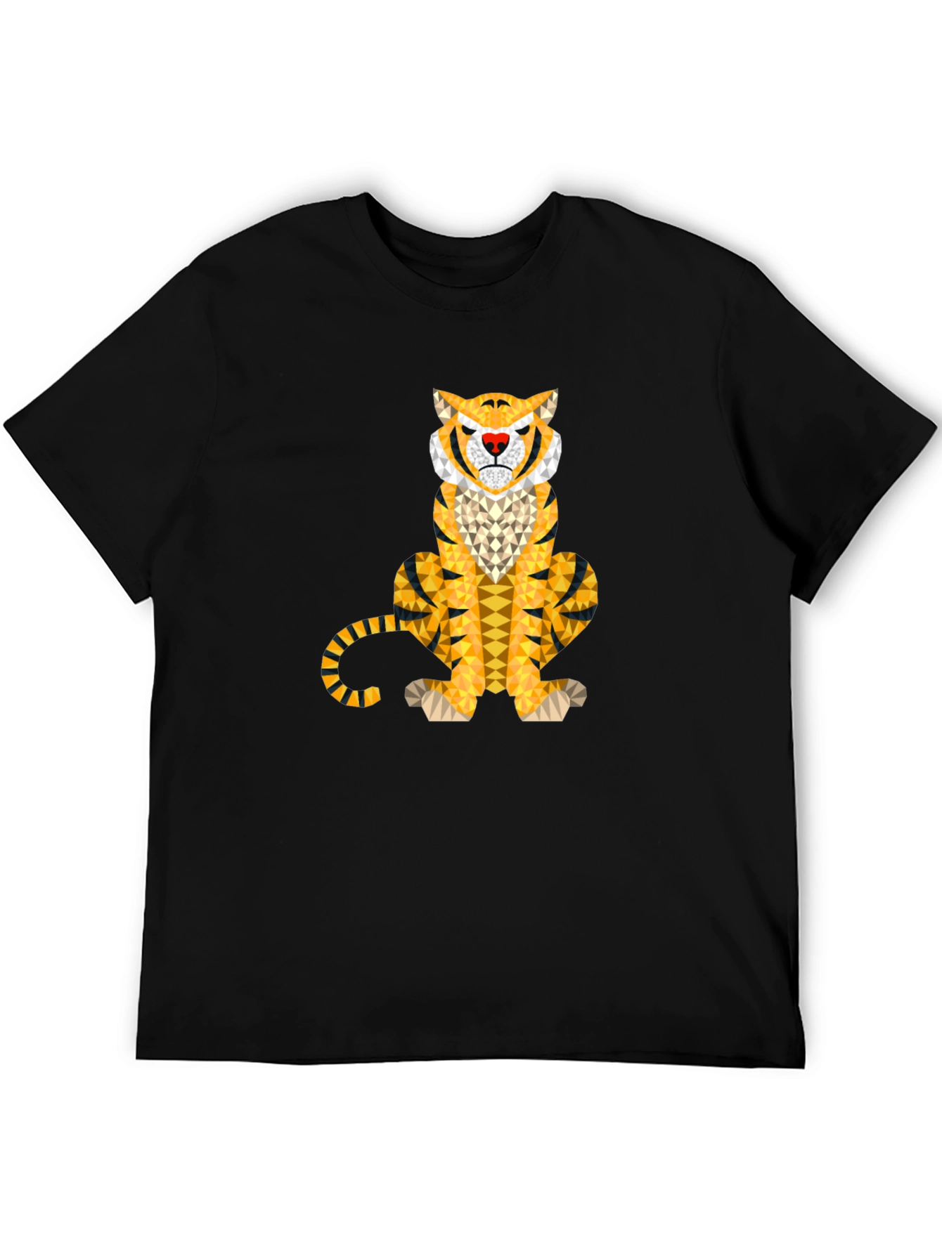 Geometric Tiger Graphic Tee - Unique Animal Print