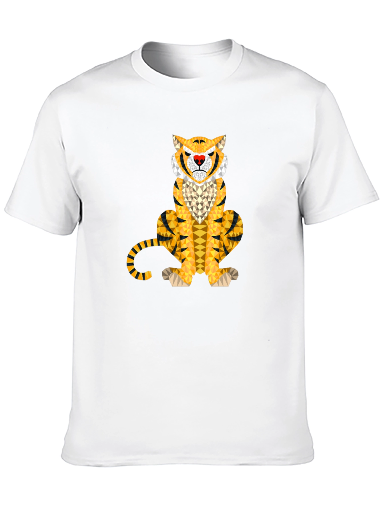 Geometric Tiger Graphic Tee - Unique Animal Print