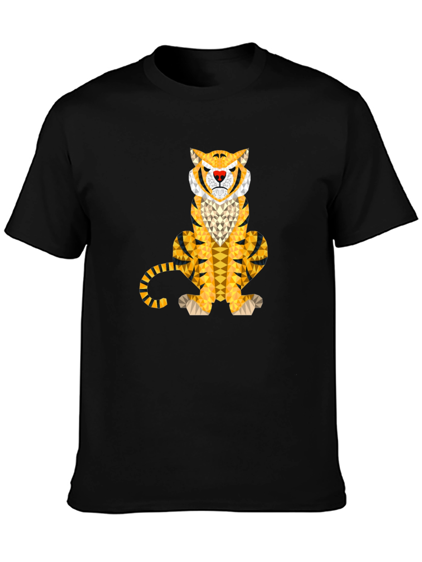 Geometric Tiger Graphic Tee - Unique Animal Print