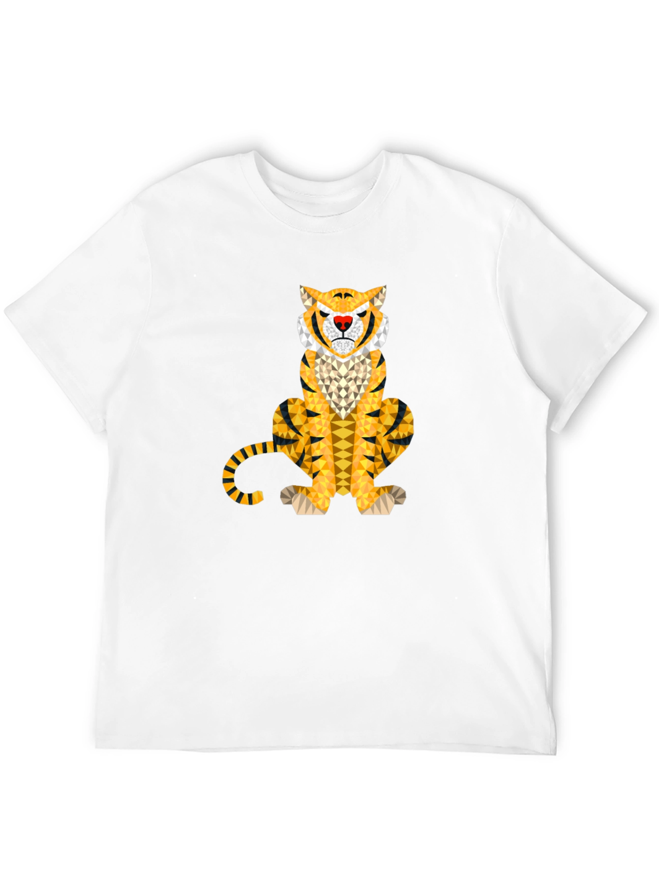 Geometric Tiger Graphic Tee - Unique Animal Print