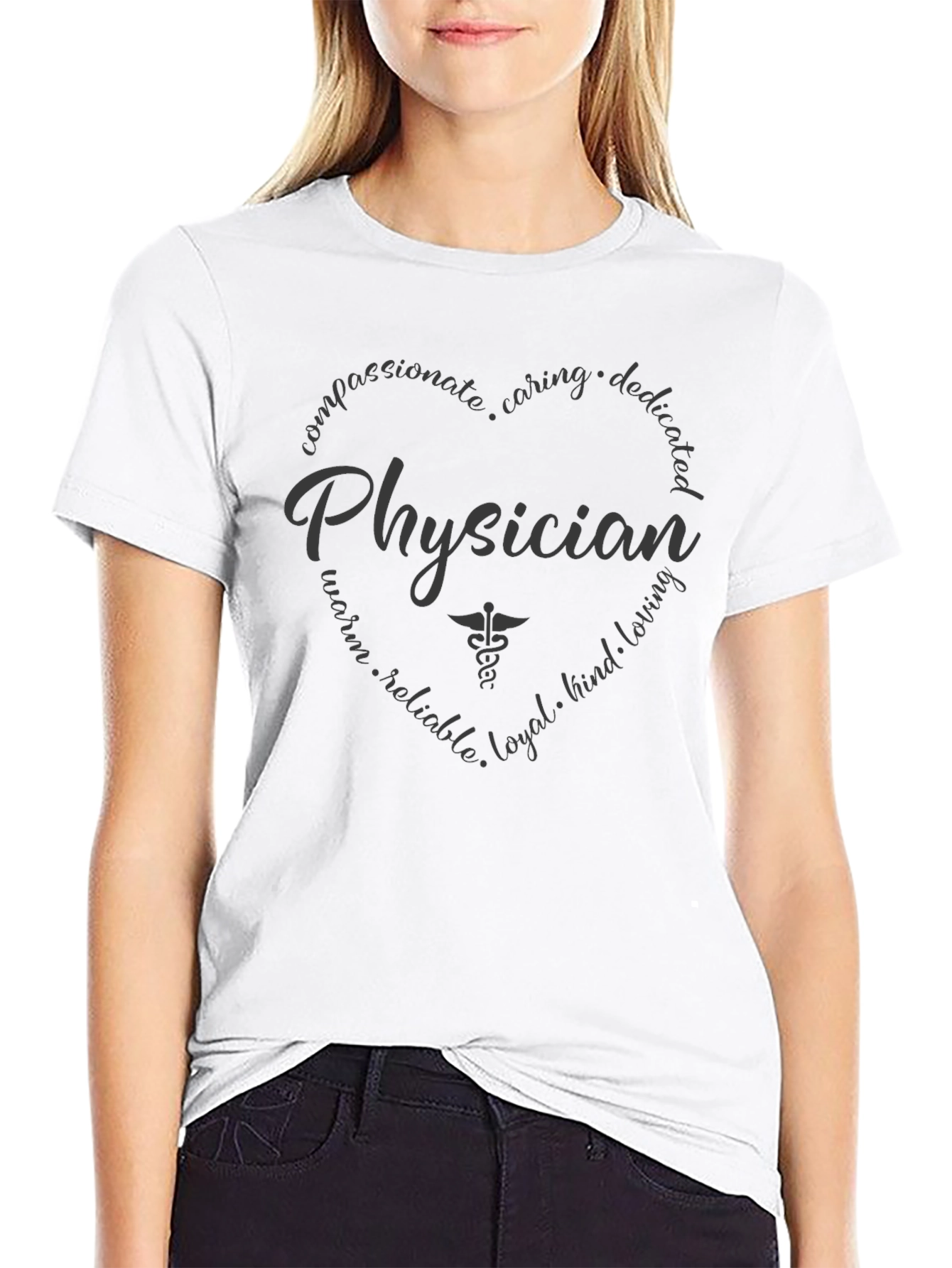 Physician Heart Graphic T-Shirt - Caring Doctor Gift