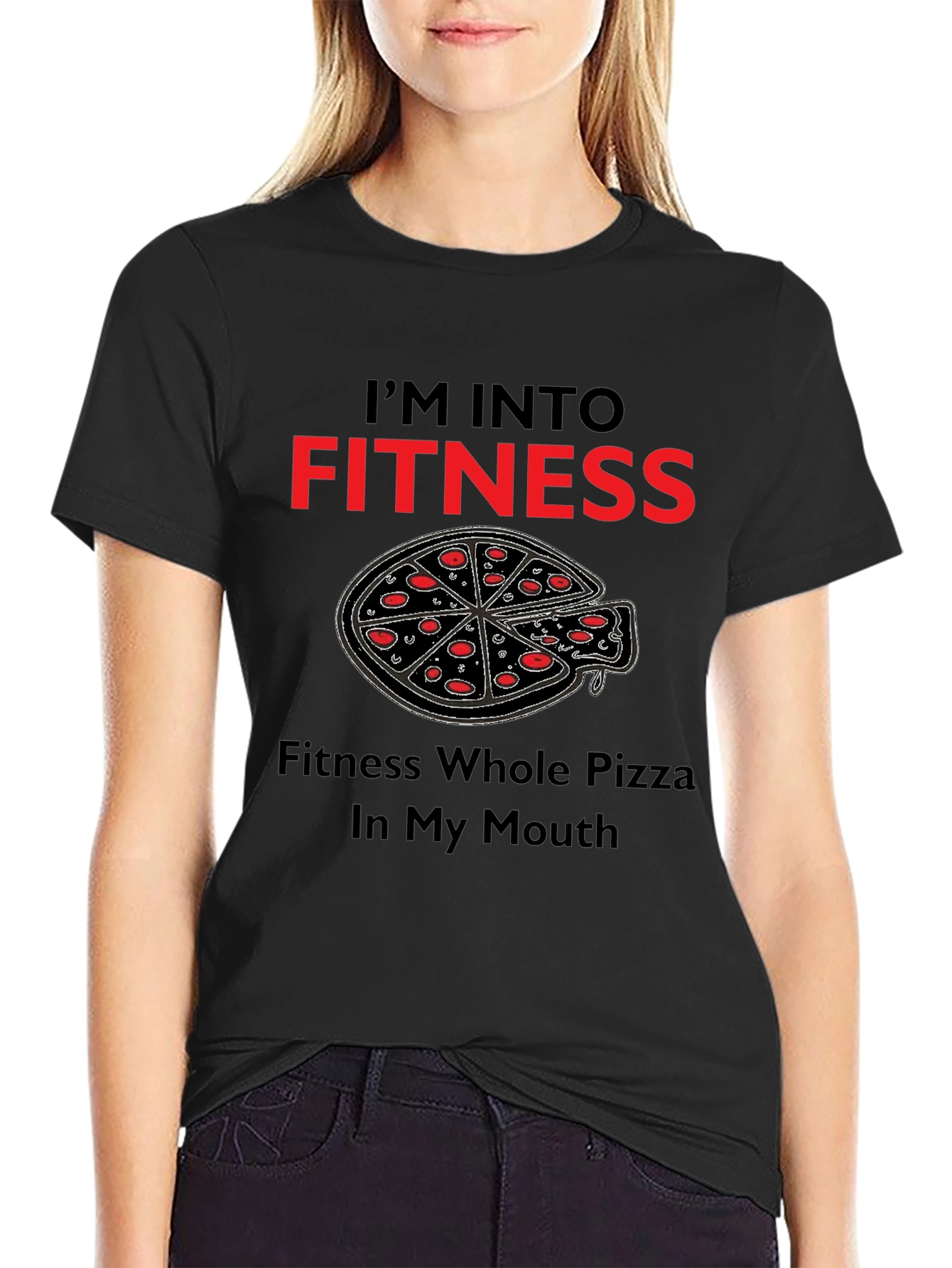 Fitness Pizza T-Shirt - Whole Pizza In My Mouth