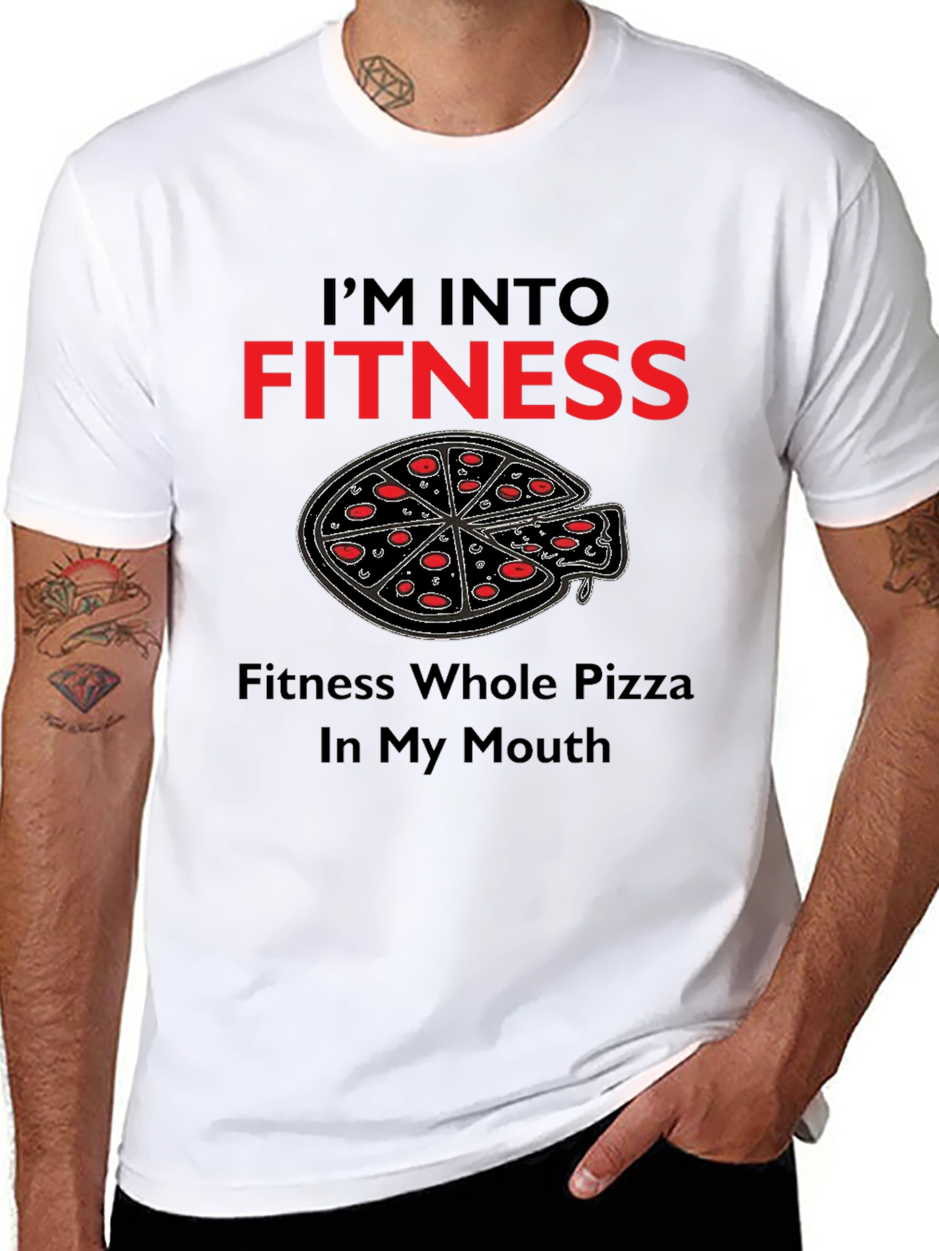Fitness Pizza T-Shirt - Whole Pizza In My Mouth