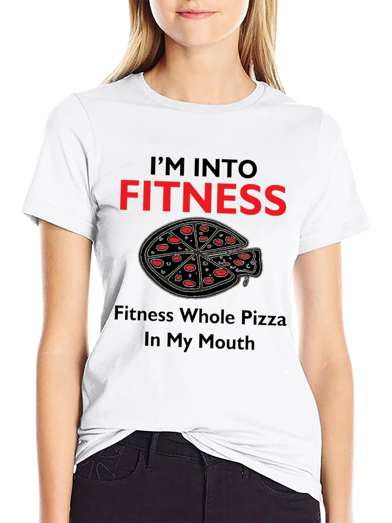 Fitness Pizza T-Shirt - Whole Pizza In My Mouth