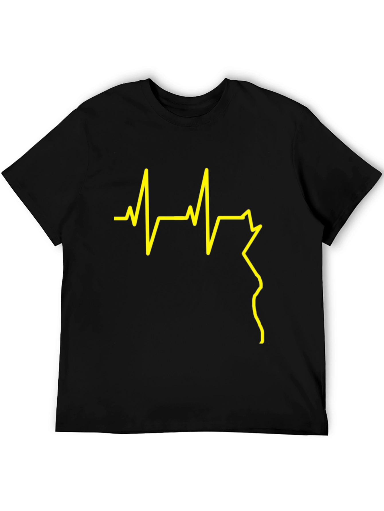 Heartbeat Graphic Tee - Stylish Black T-Shirt