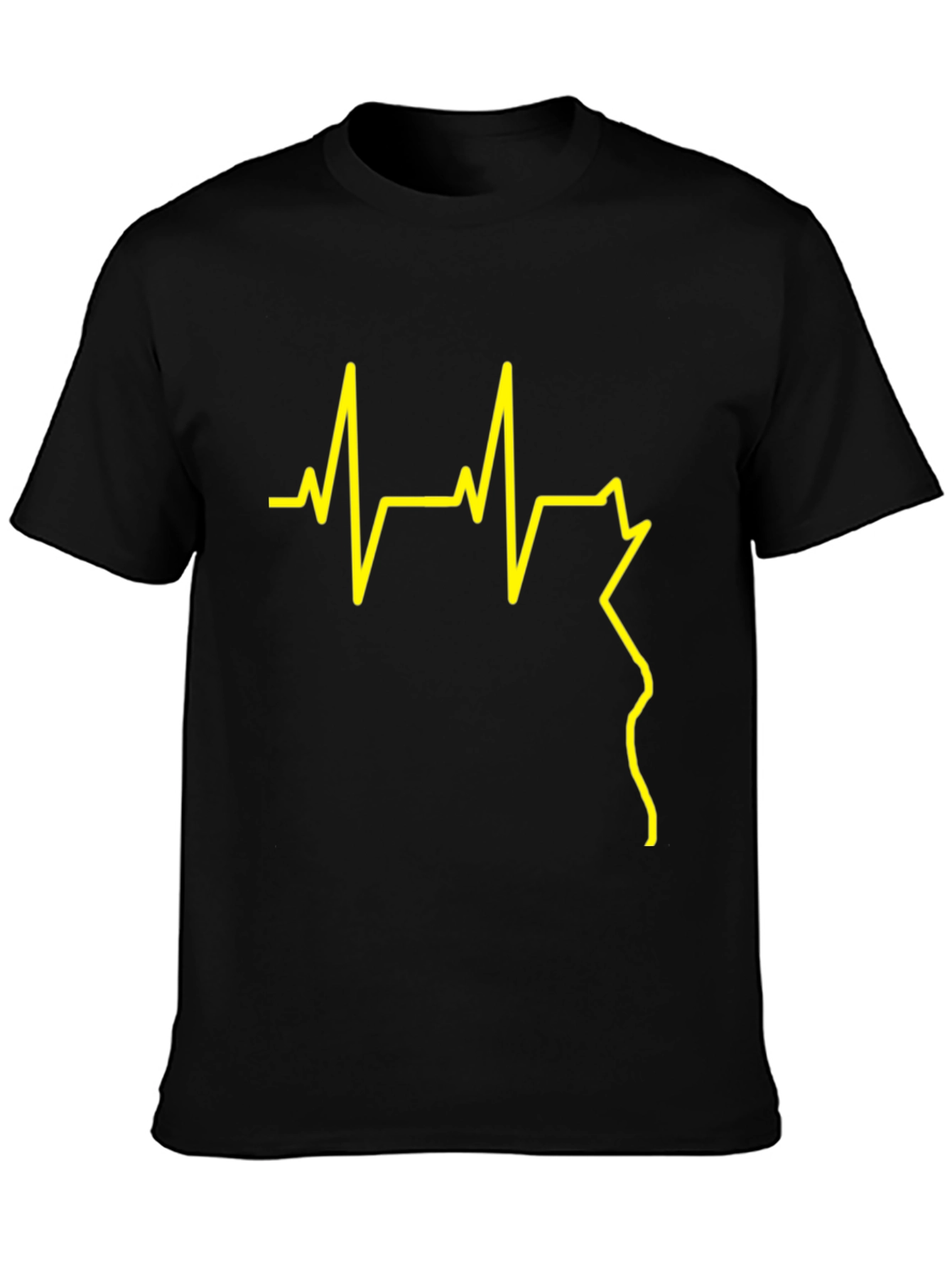 Heartbeat Graphic Tee - Stylish Black T-Shirt