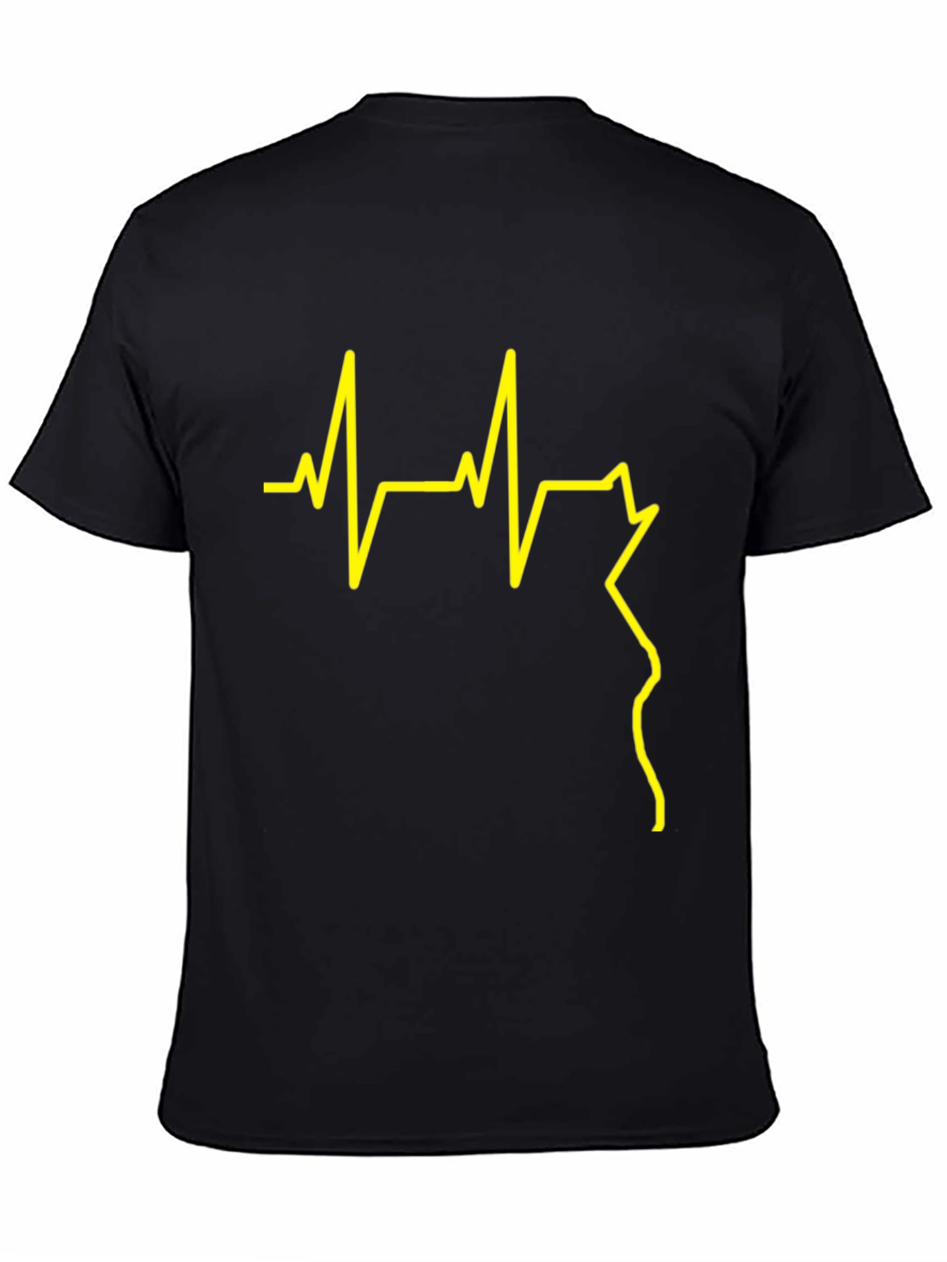 Heartbeat Graphic Tee - Stylish Black T-Shirt