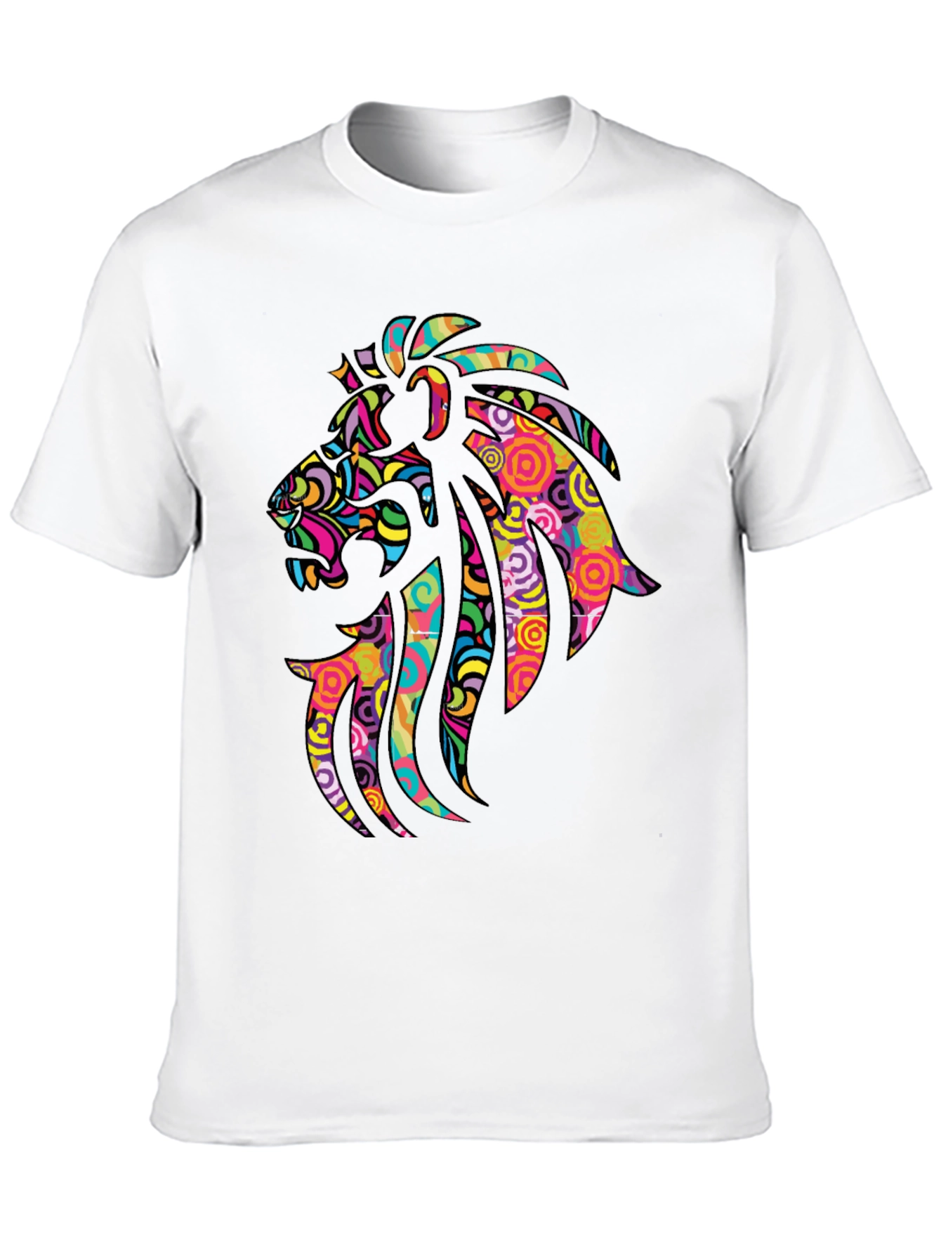 Psychedelic Lion Graphic Black T-Shirt