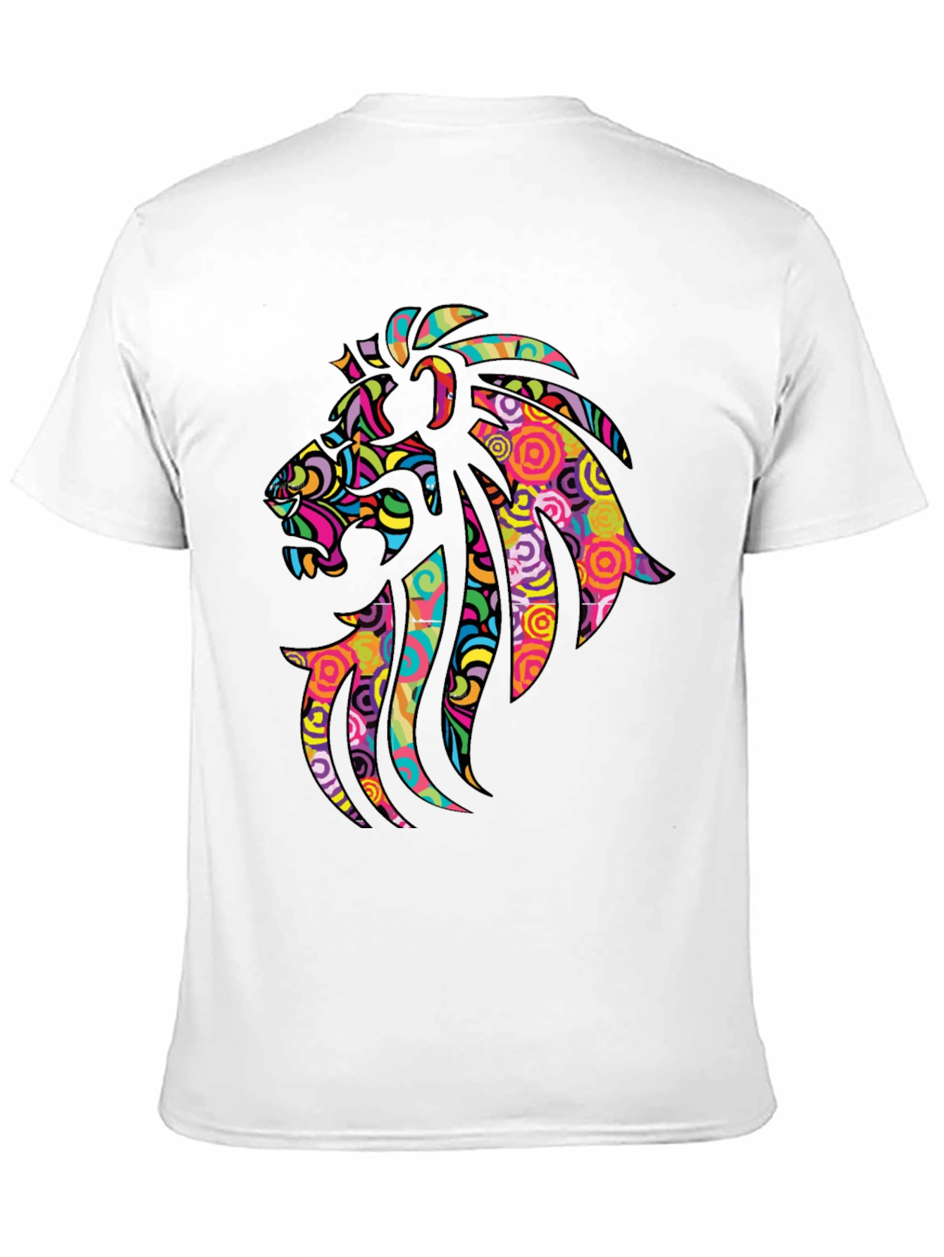 Psychedelic Lion Graphic Black T-Shirt