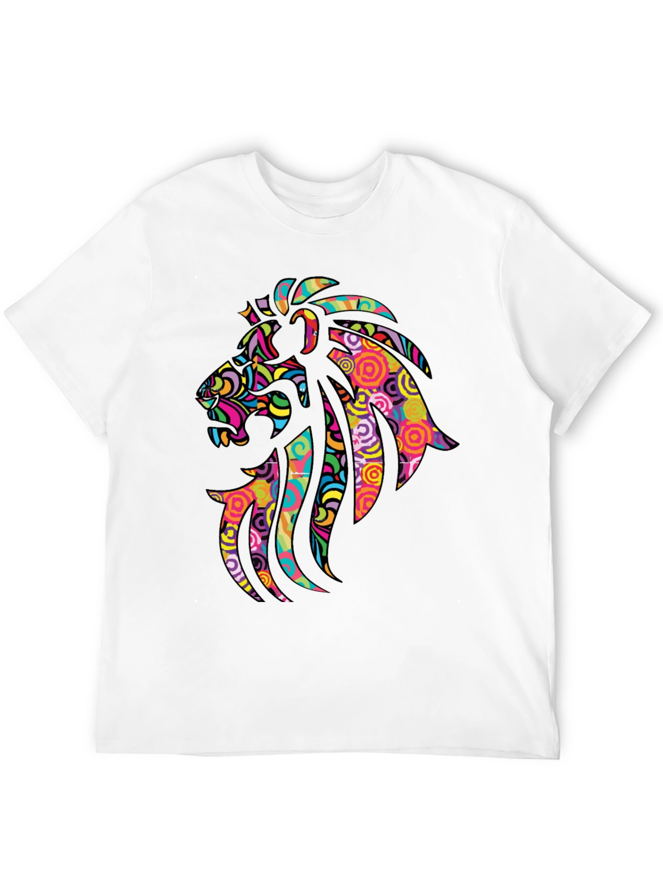 Psychedelic Lion Graphic Black T-Shirt