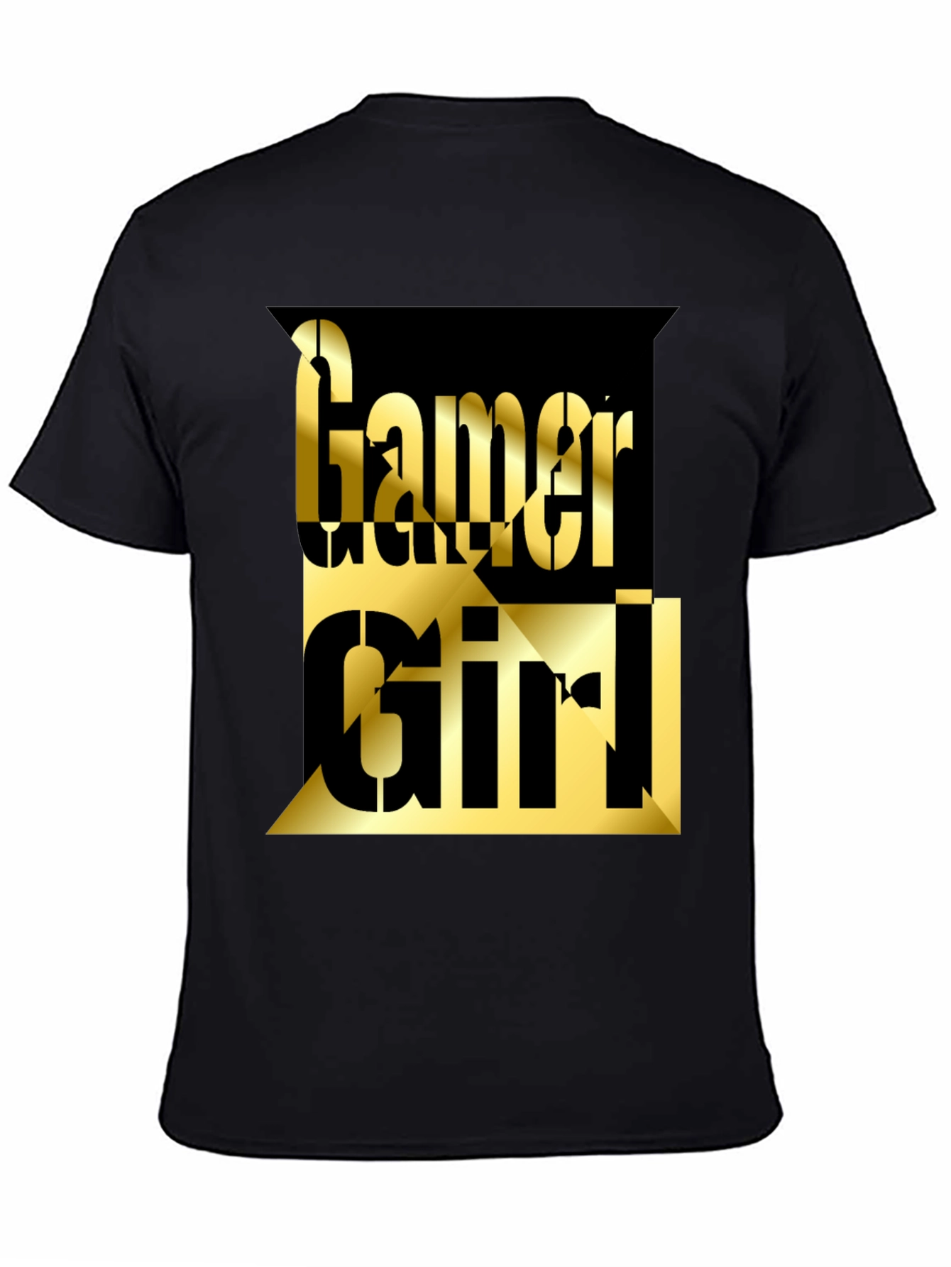 Gamer Girl Tee - Gold Lettering on Black