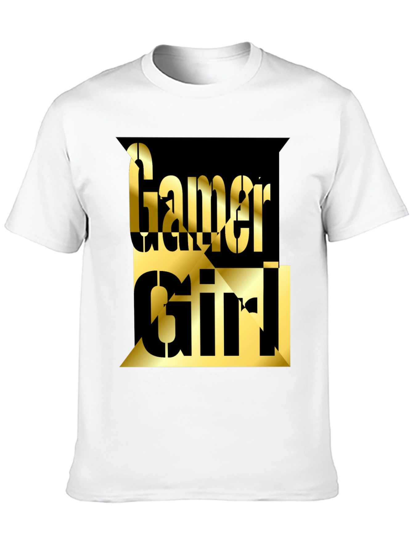 Gamer Girl Tee - Gold Lettering on Black