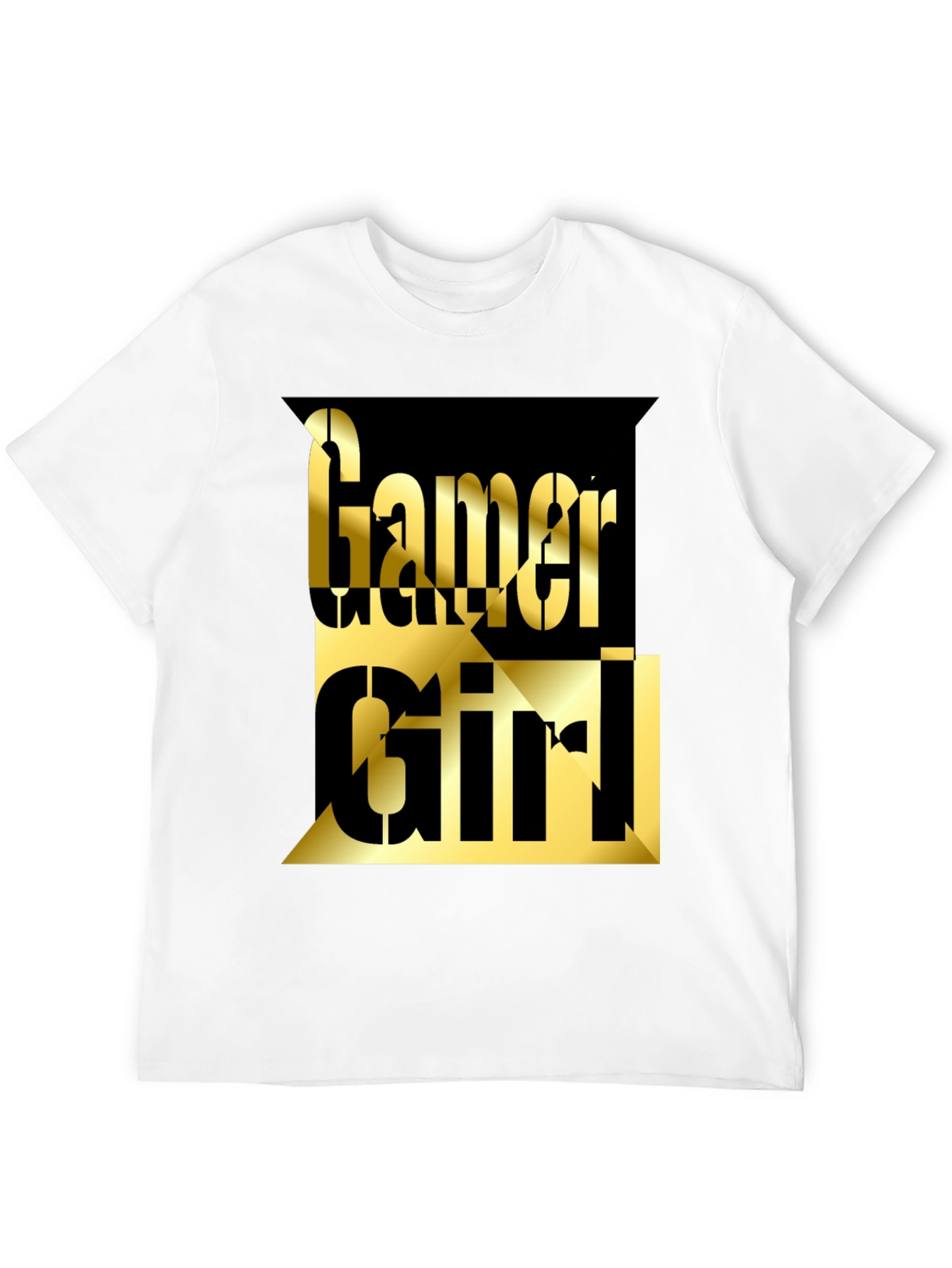 Gamer Girl Tee - Gold Lettering on Black