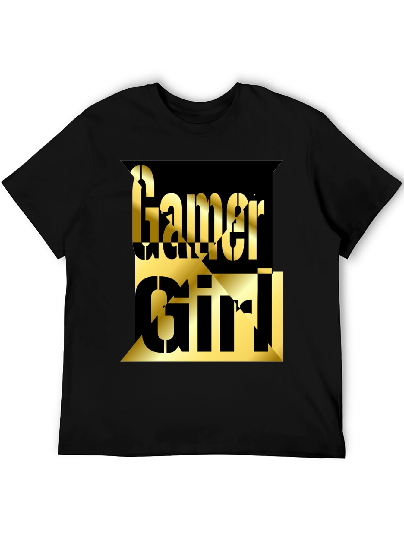 Gamer Girl Tee - Gold Lettering on Black
