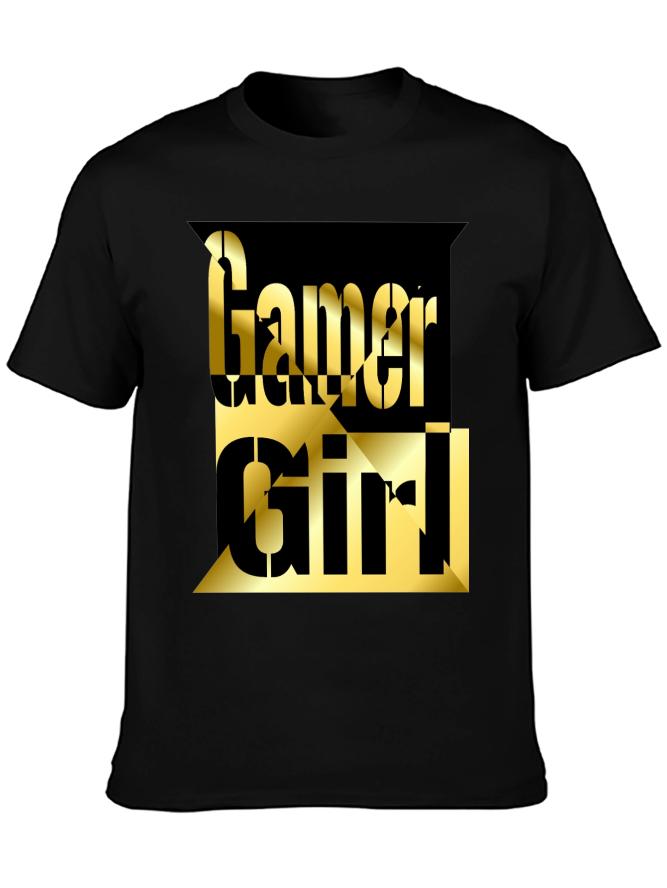 Gamer Girl Tee - Gold Lettering on Black