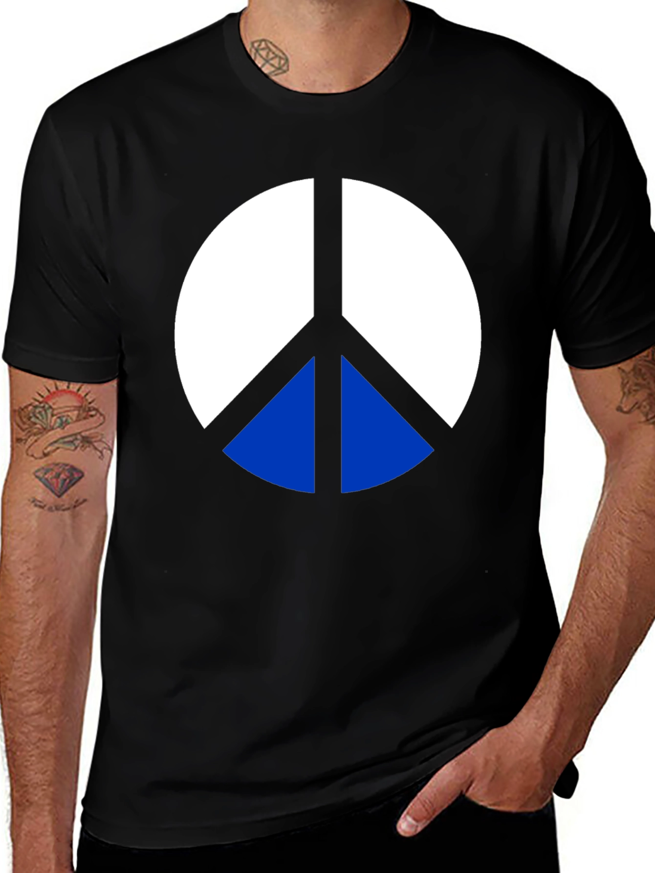 Peace Sign Graphic Tee - Classic Black T-Shirt