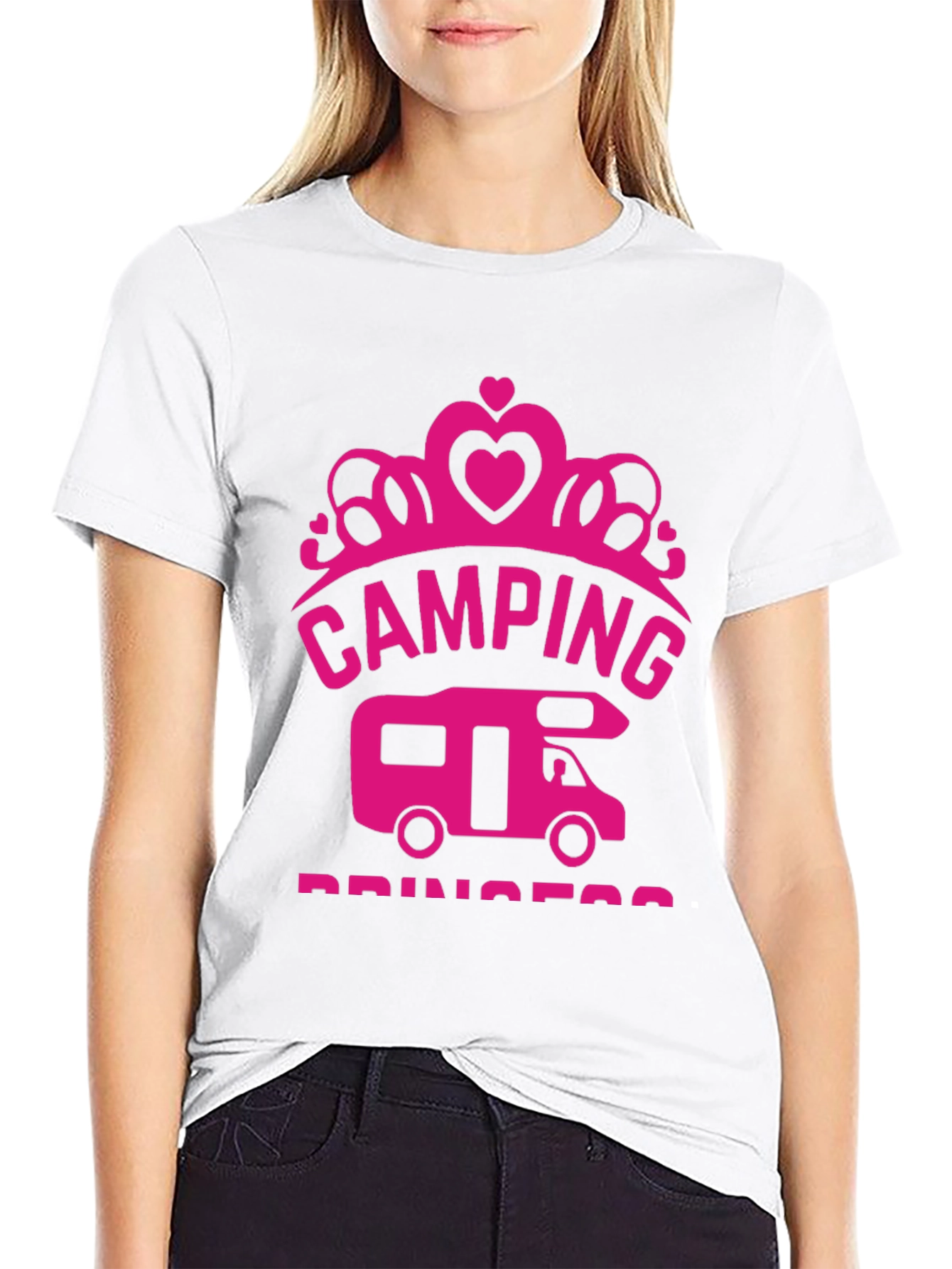 Camping Princess Black T-Shirt RV Camper