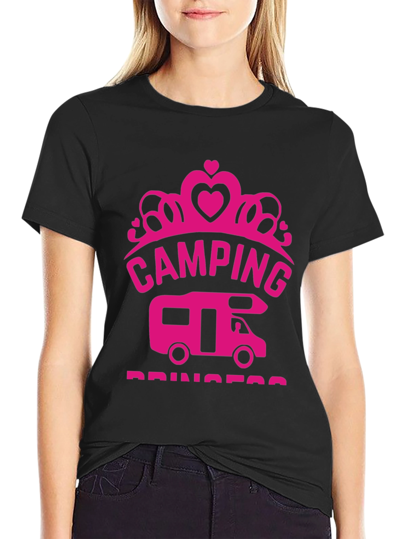 Camping Princess Black T-Shirt RV Camper