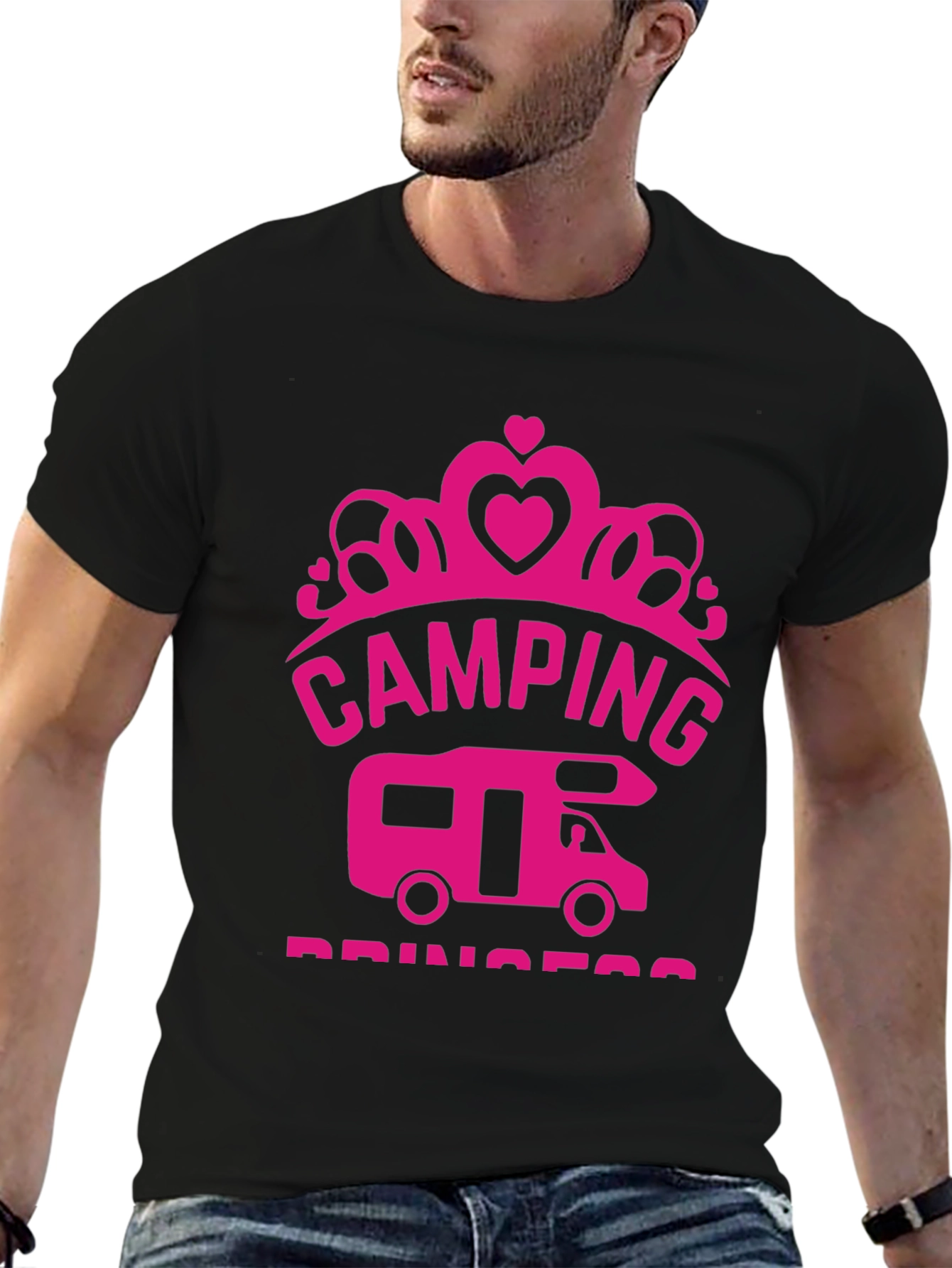 Camping Princess Black T-Shirt RV Camper