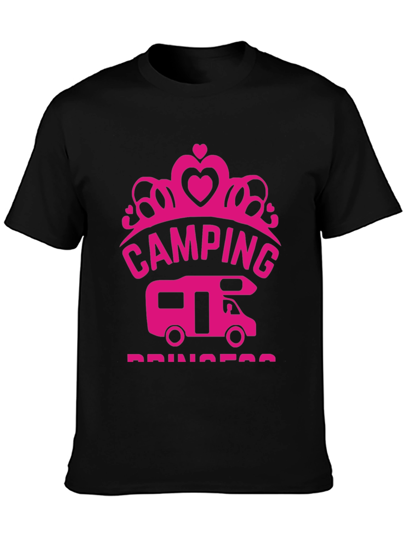 Camping Princess Black T-Shirt RV Camper