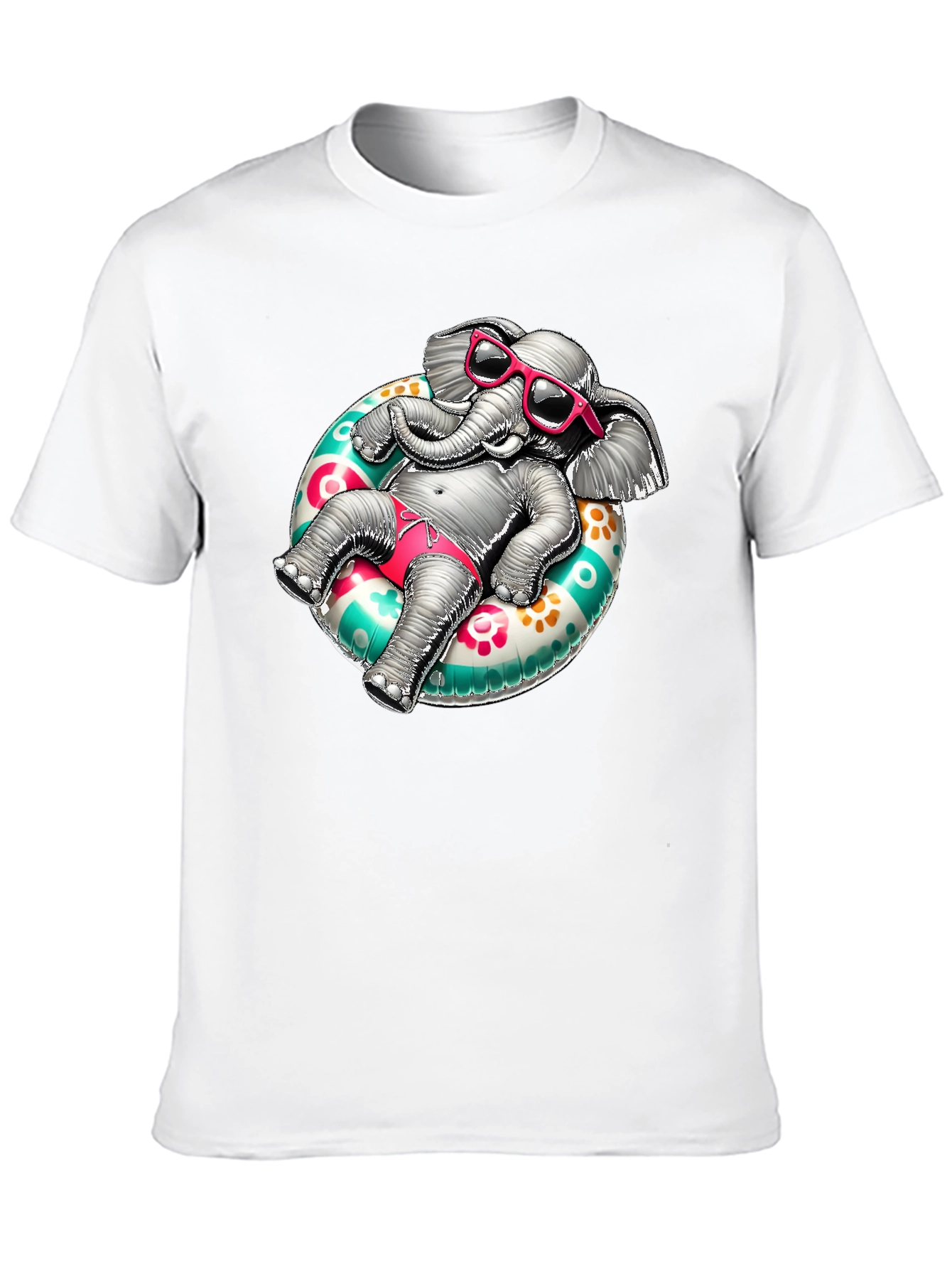 Elephant in Float T-Shirt - Summer Style
