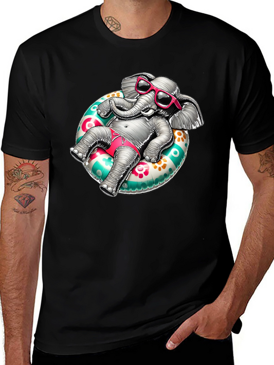 Elephant in Float T-Shirt - Summer Style