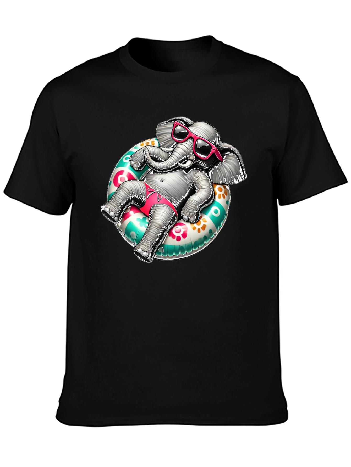 Elephant in Float T-Shirt - Summer Style