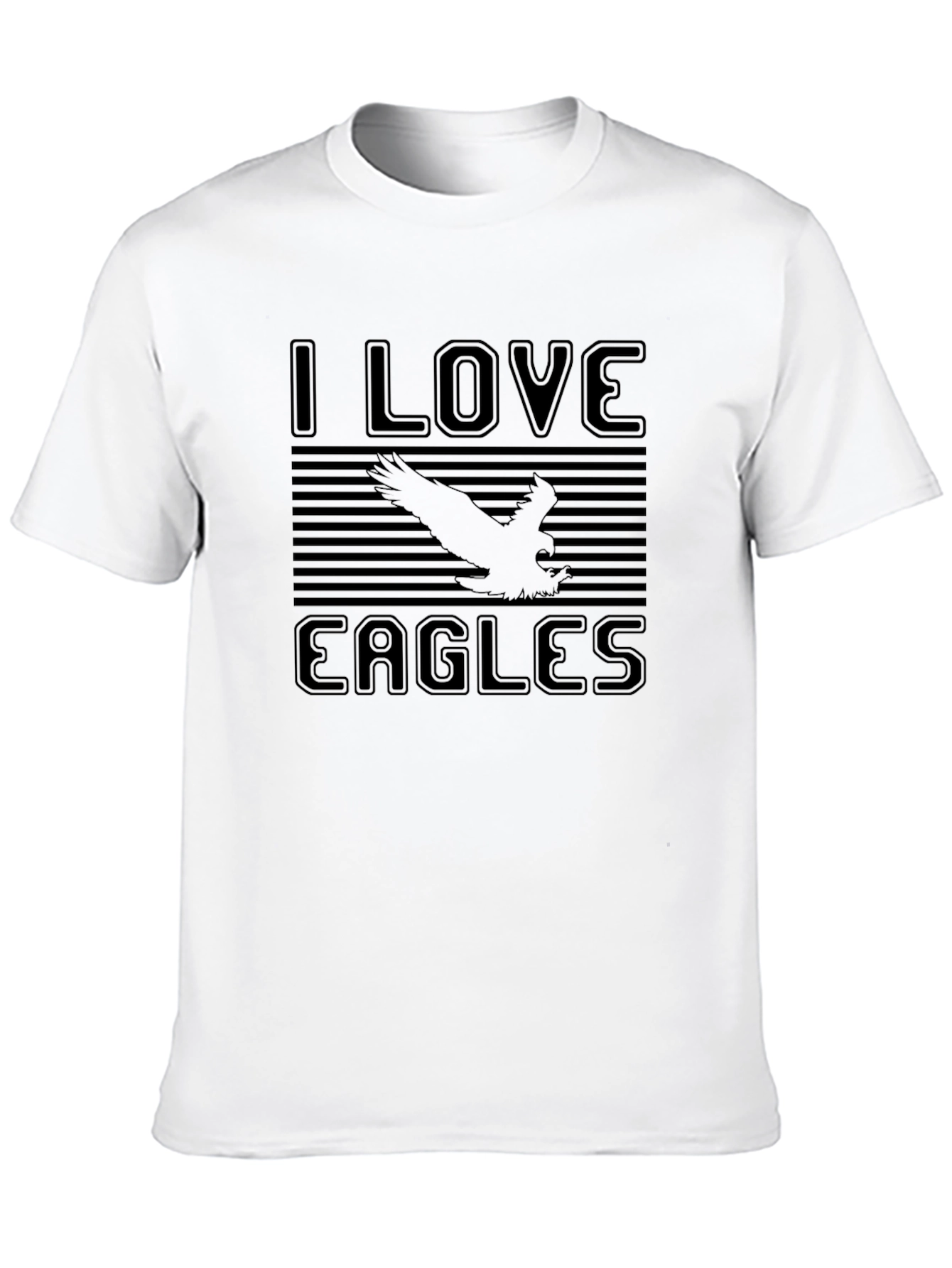 I Love Eagles Black Graphic T-Shirt