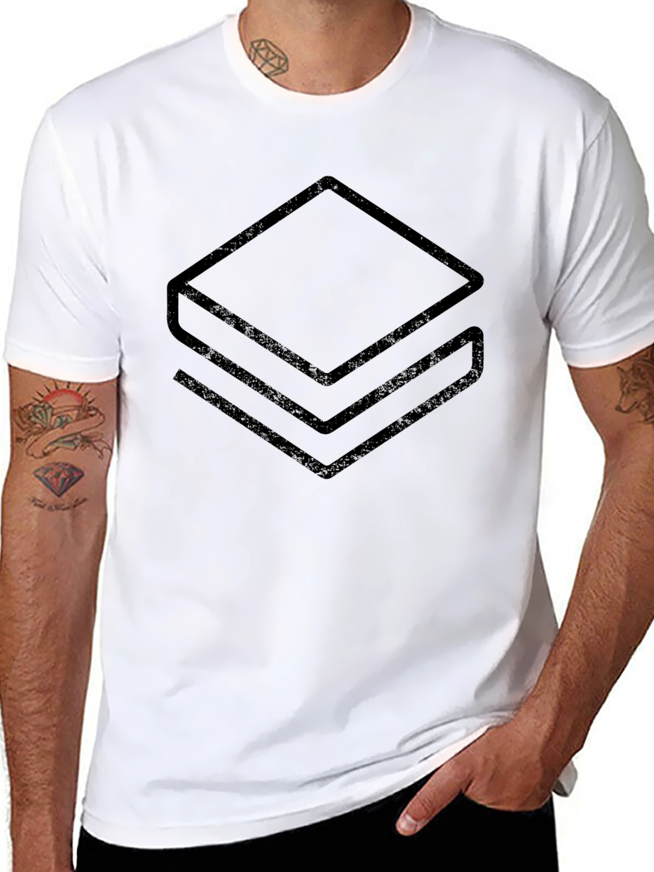 Minimalist Geometric Stacked T-Shirt