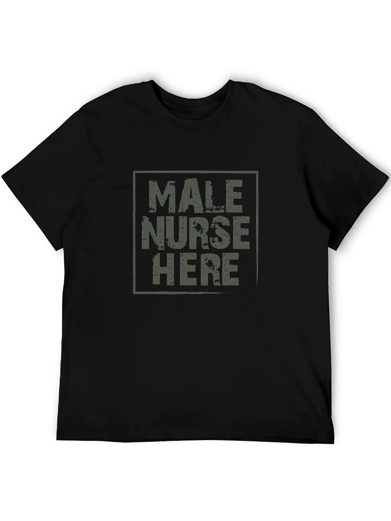 Male Nurse Here Black T-Shirt