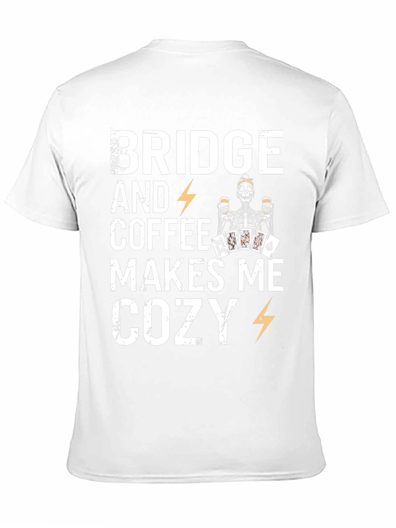 Bridge & Coffee T-Shirt - Cozy Skeleton Design