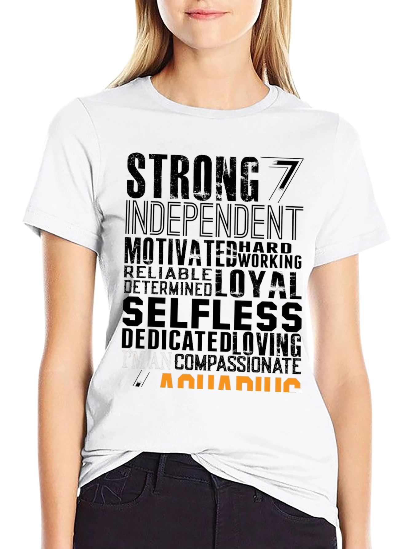 Aquarius Zodiac T-Shirt - Strong Independent Motivated