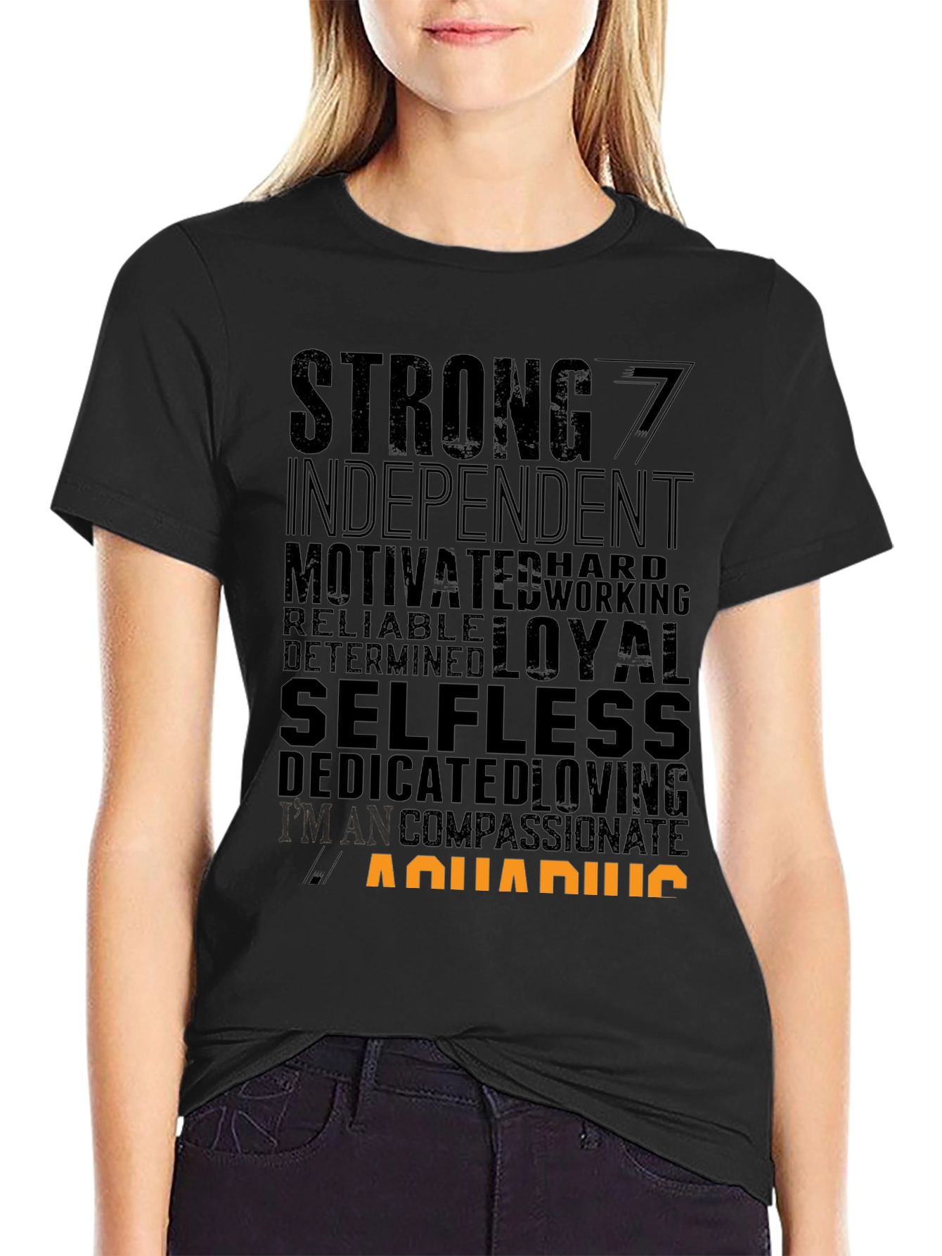Aquarius Zodiac T-Shirt - Strong Independent Motivated