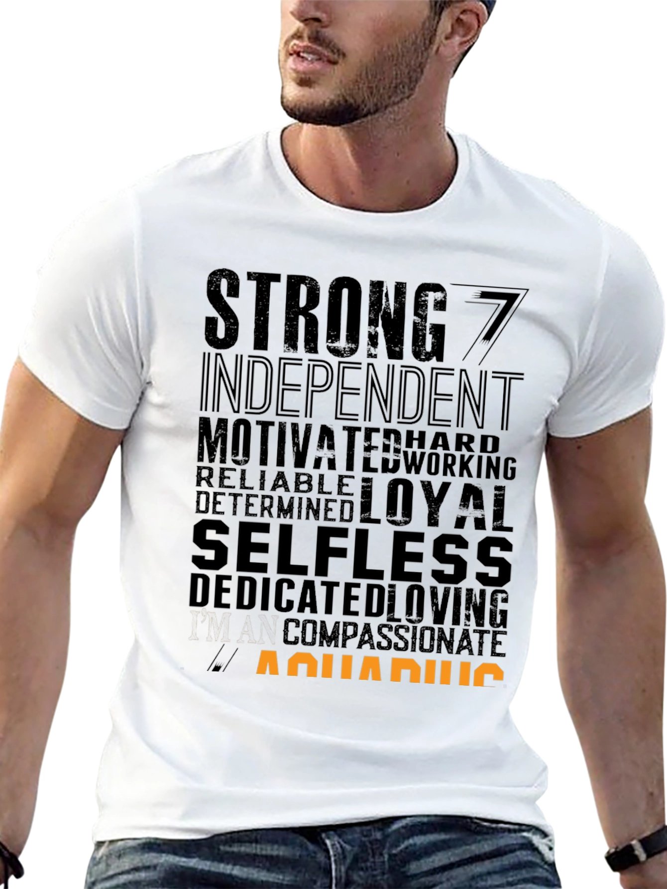 Aquarius Zodiac T-Shirt - Strong Independent Motivated