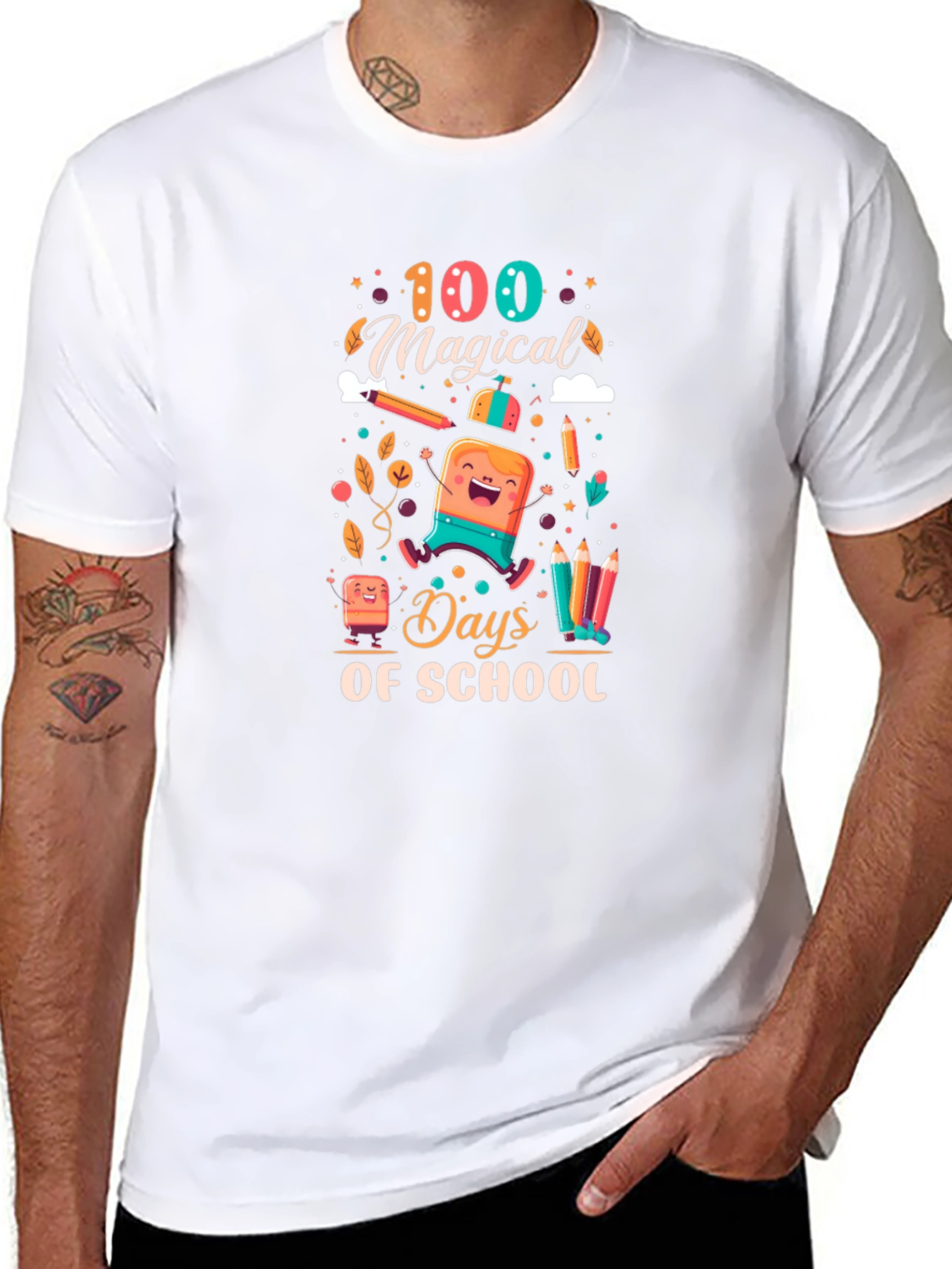 100 Magical Days of School Black T-Shirt